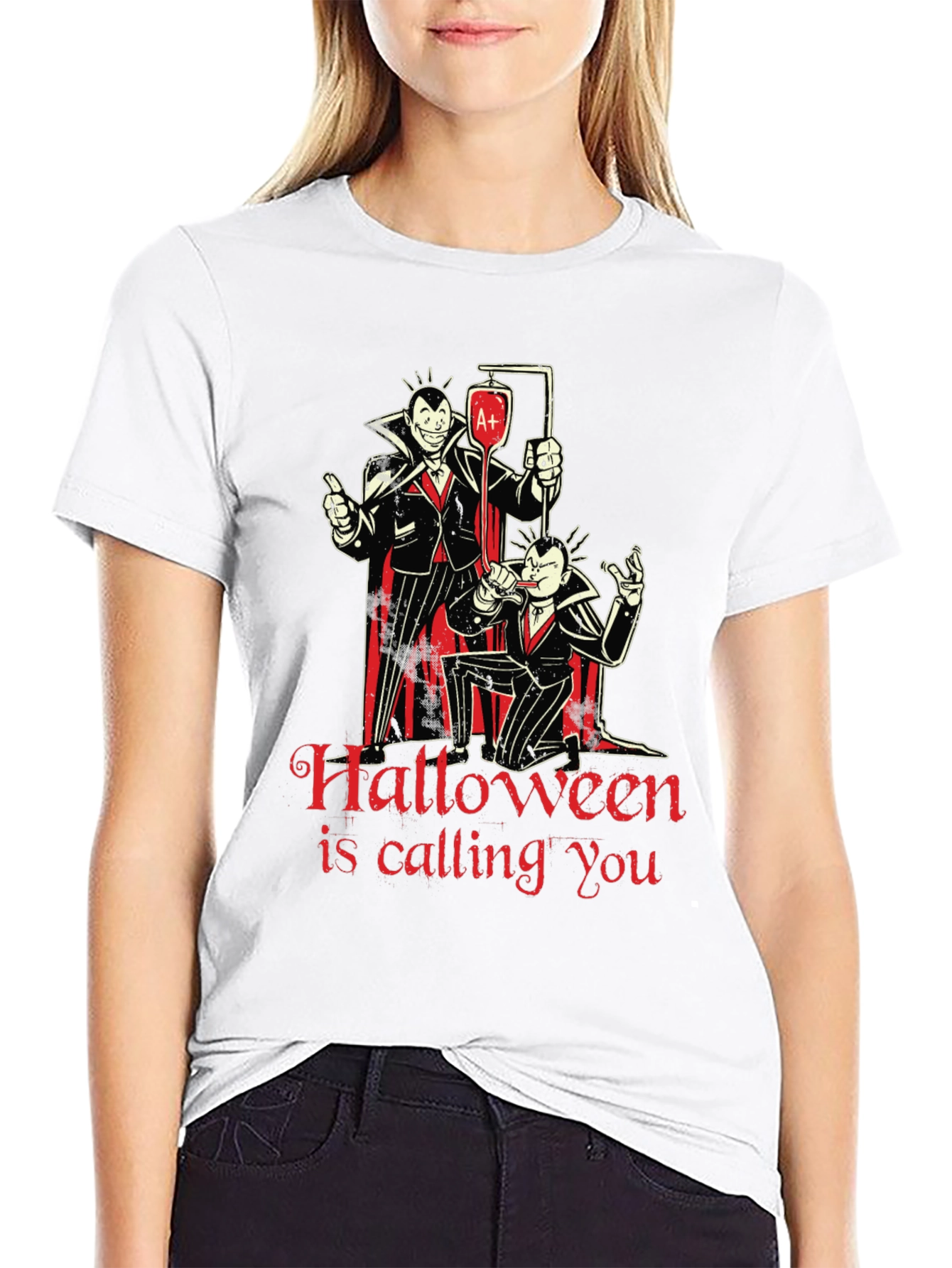 Halloween Vampire Graphic T-Shirt
