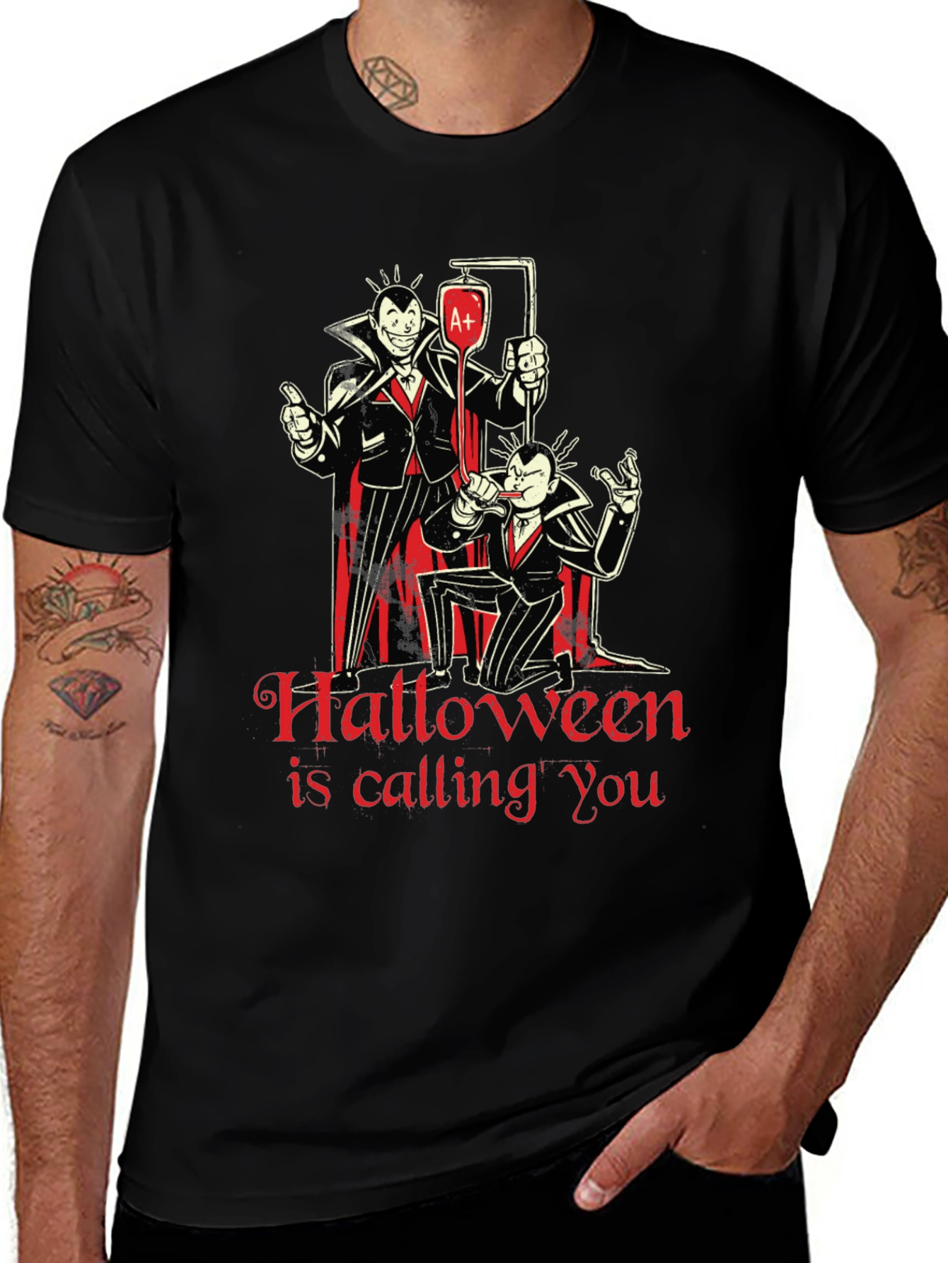 Halloween Vampire Graphic T-Shirt