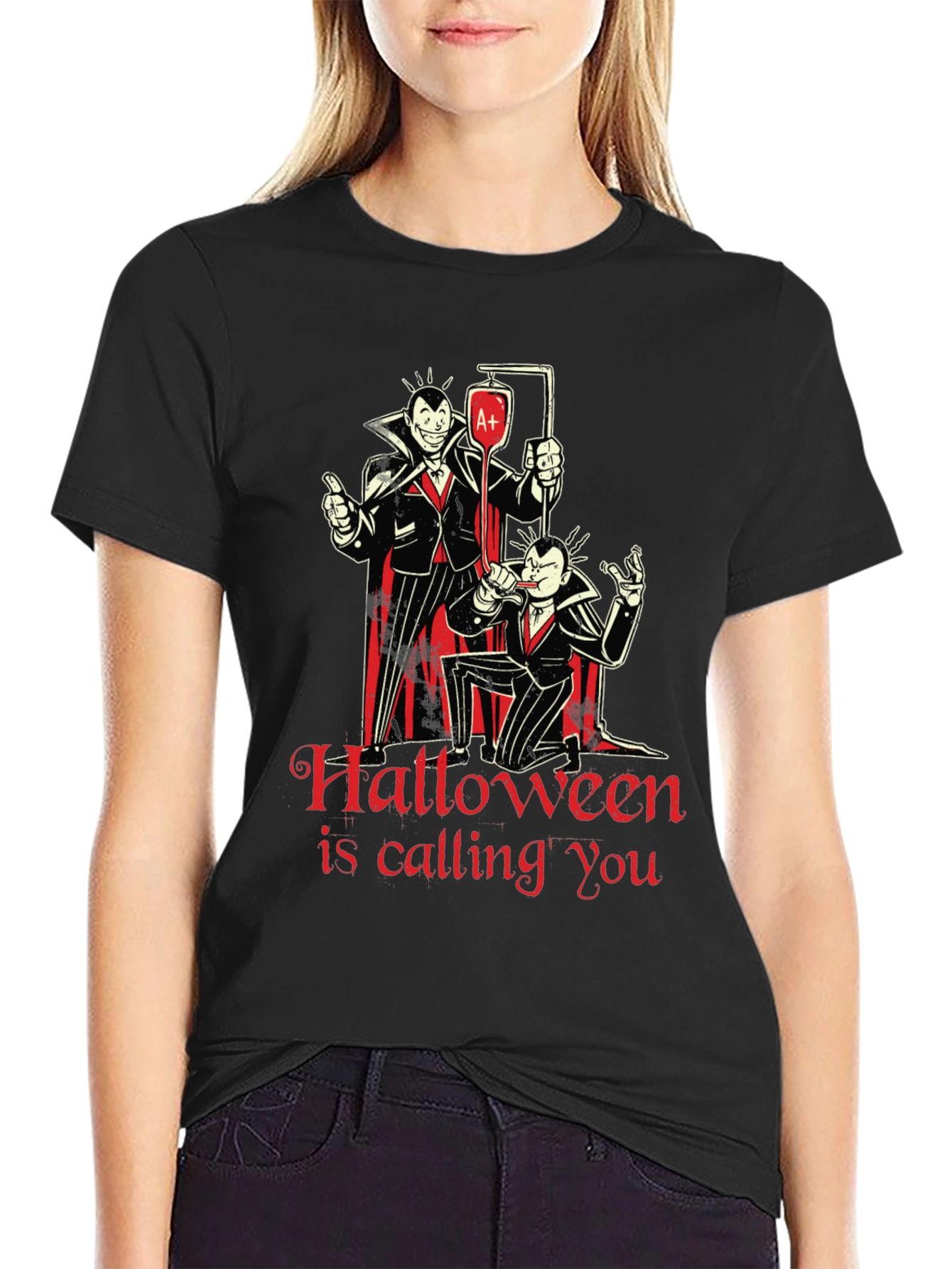 Halloween Vampire Graphic T-Shirt
