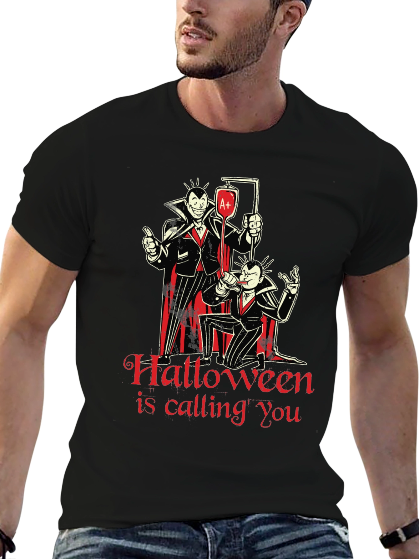 Halloween Vampire Graphic T-Shirt