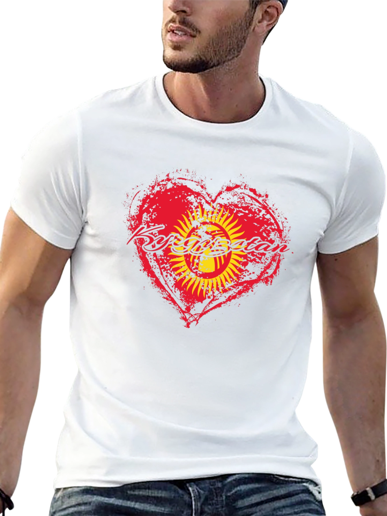 Kyrgyzstan Flag Heart T-Shirt