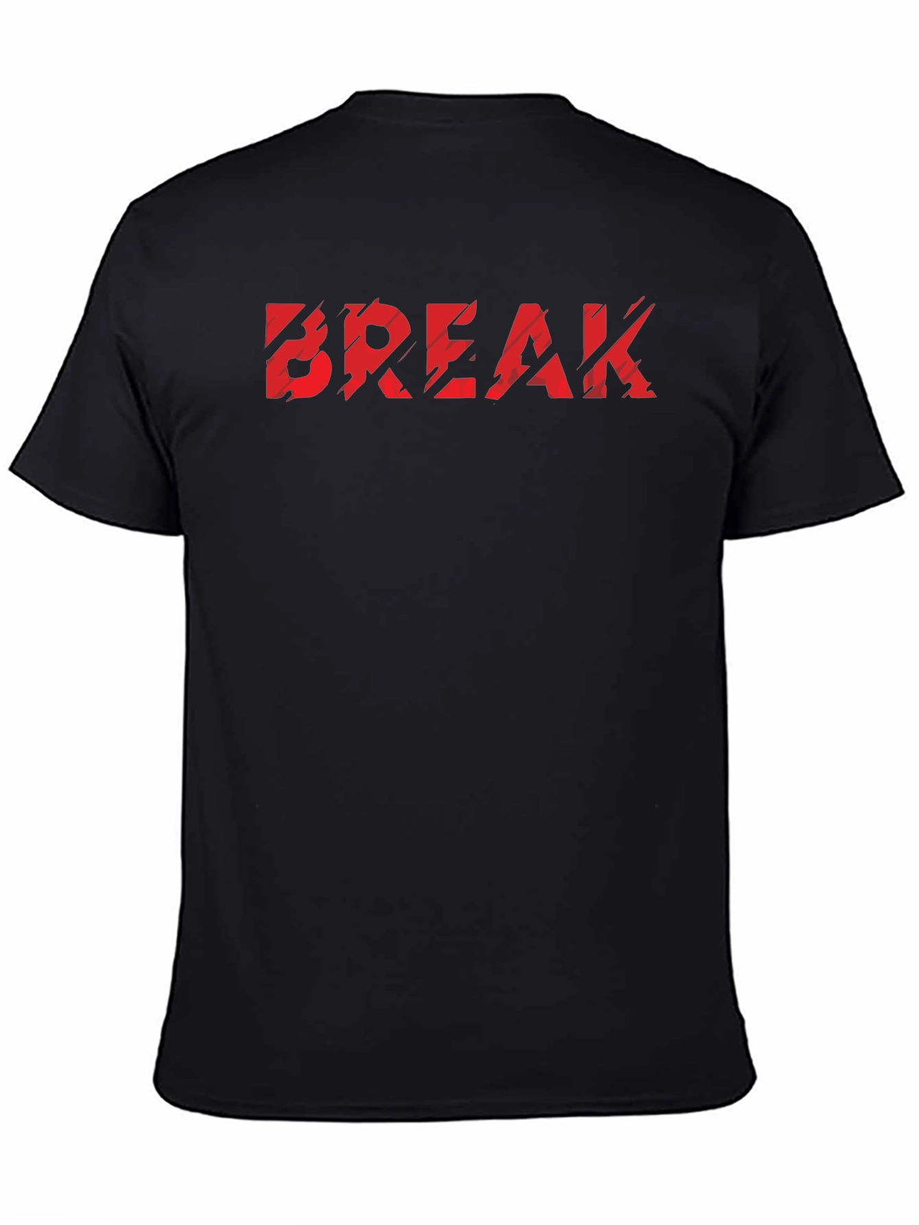 Edgy Break Slogan Black T-Shirt