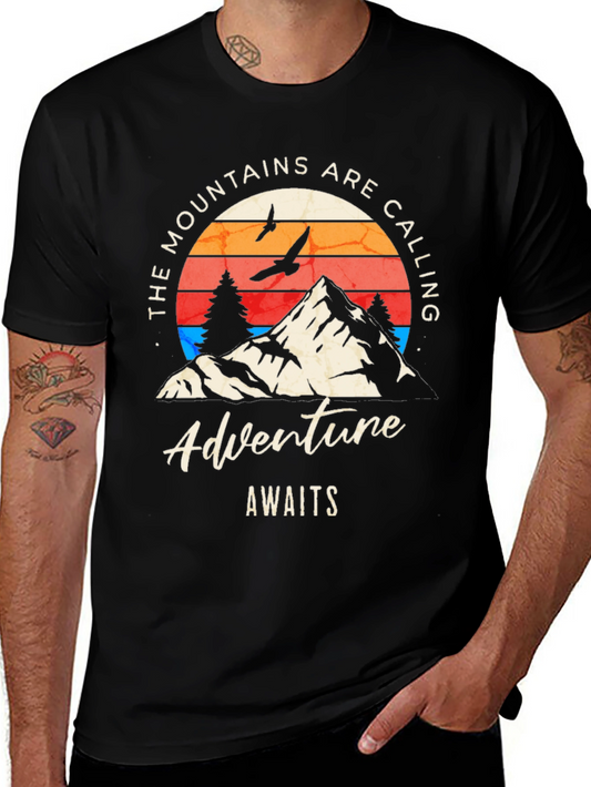 Adventure Awaits Mountain Graphic T-Shirt