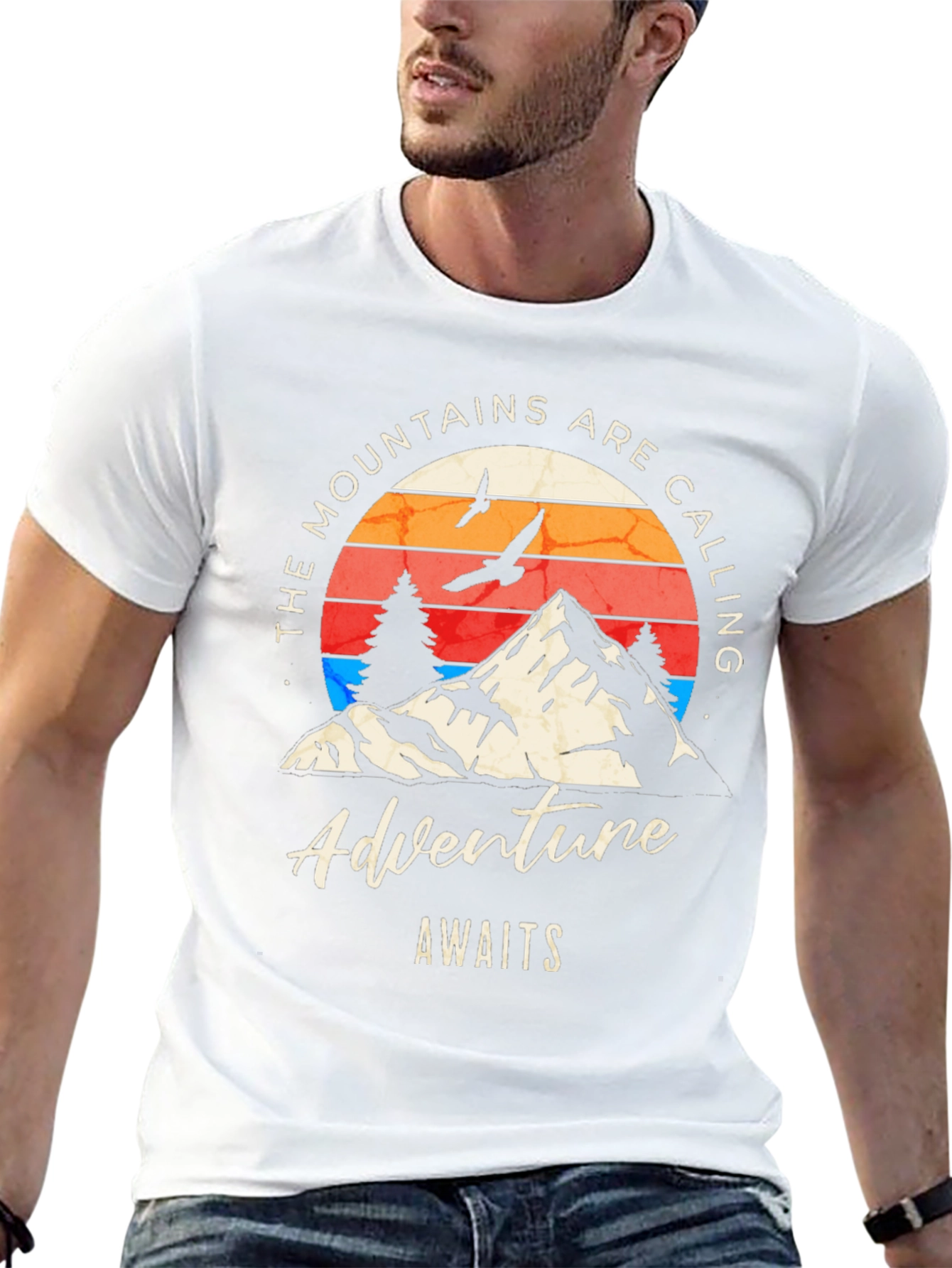 Adventure Awaits Mountain Graphic T-Shirt