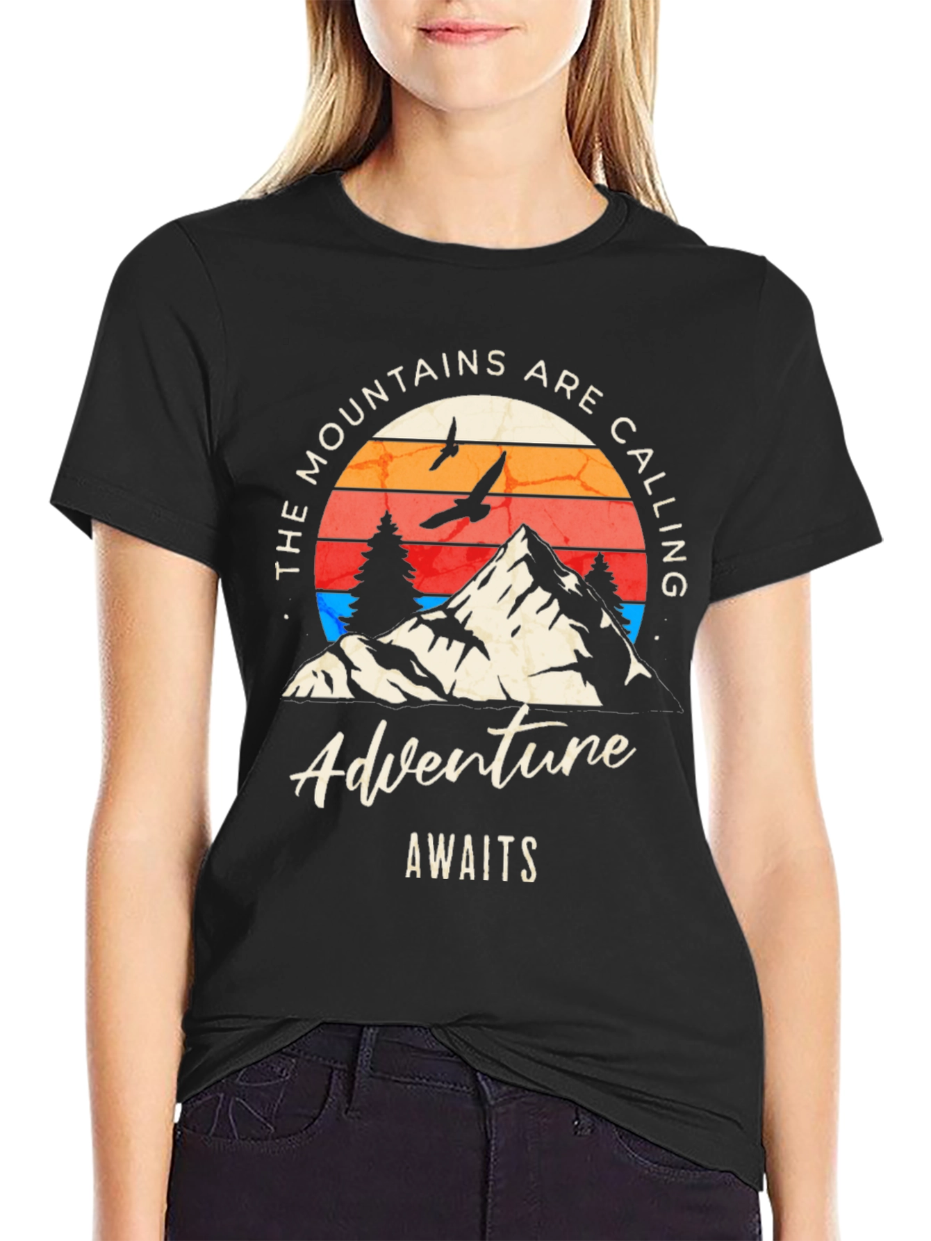 Adventure Awaits Mountain Graphic T-Shirt