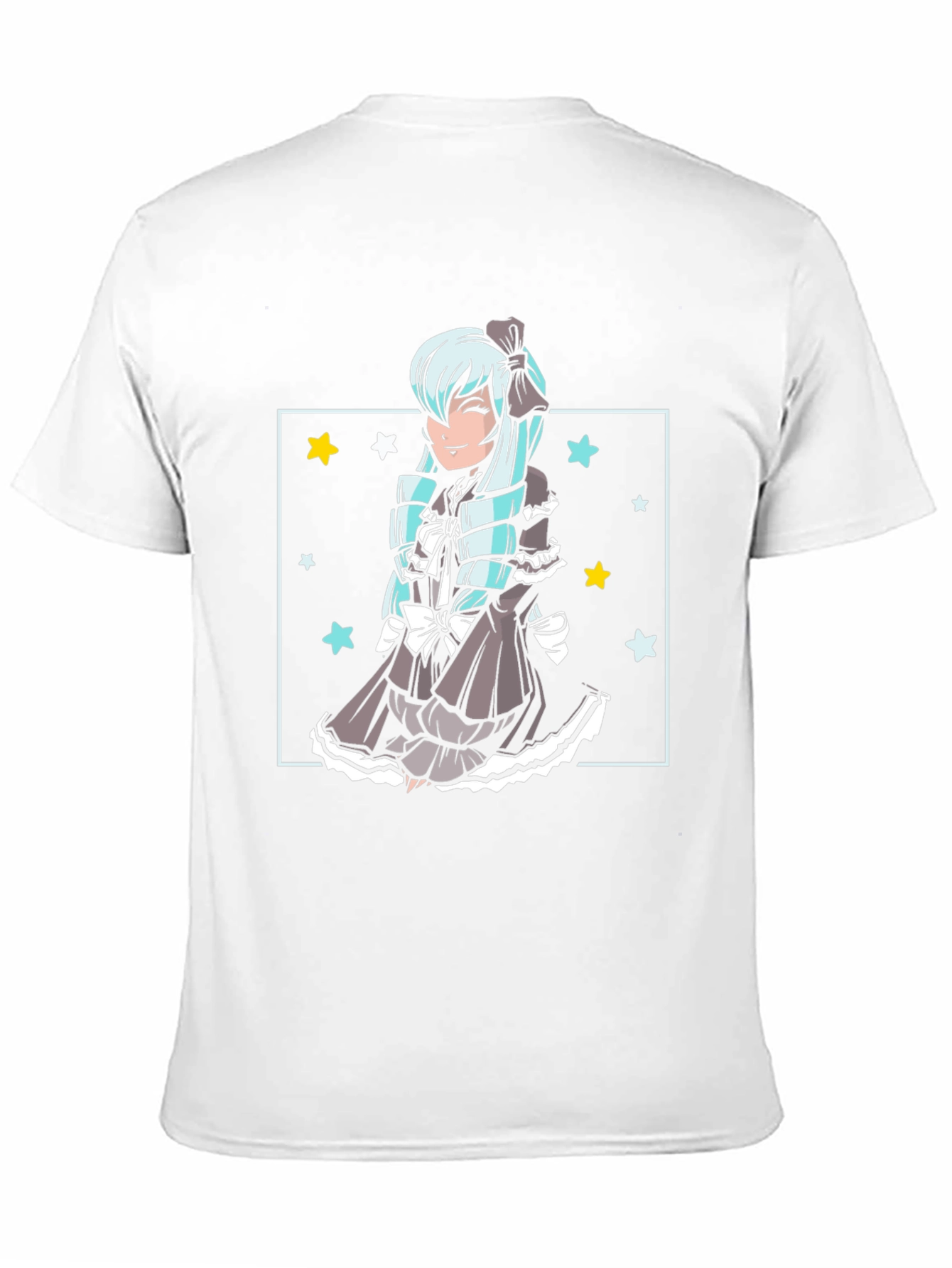 Anime Girl Graphic Tee - Black Cotton Comfort