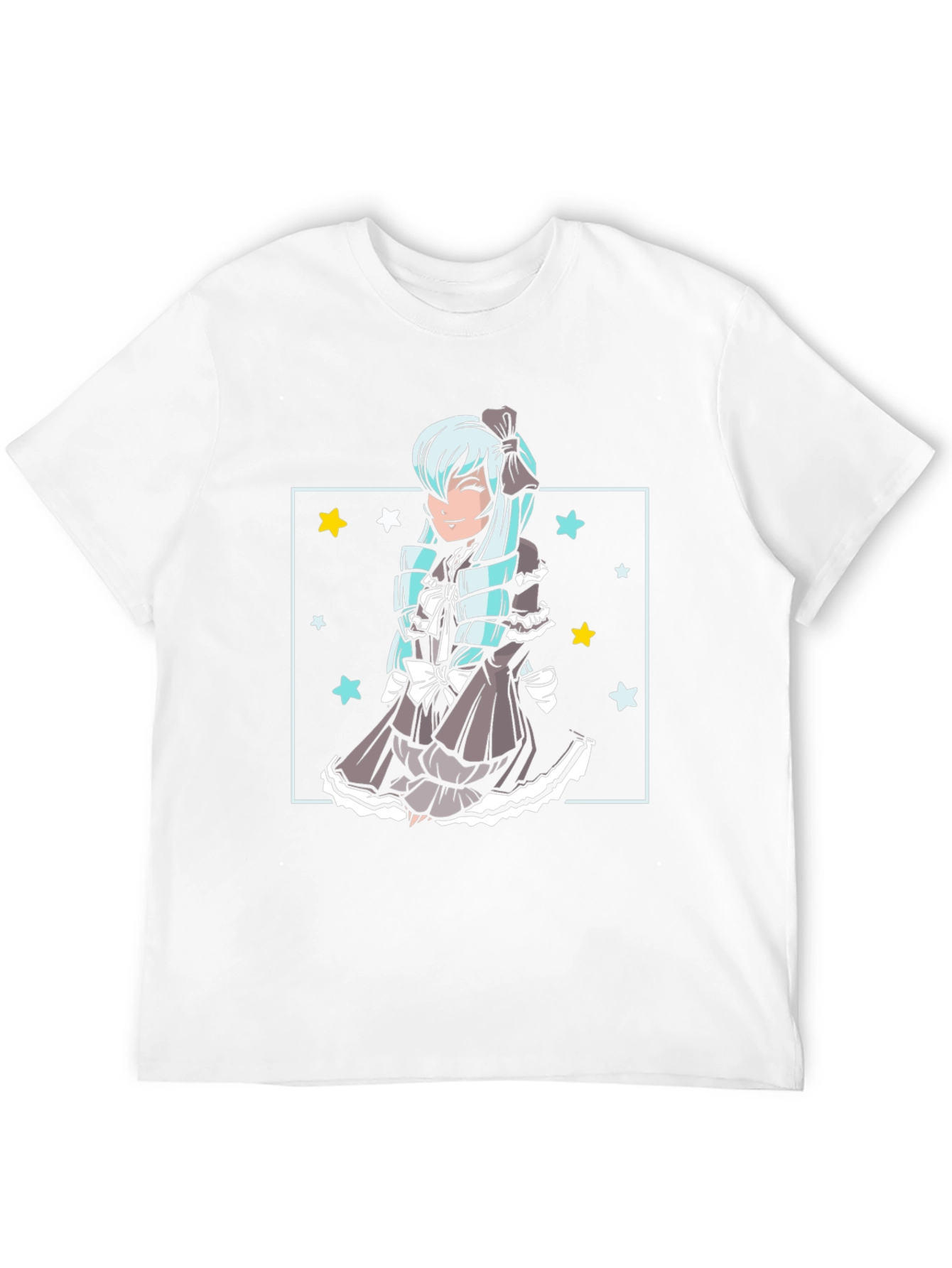 Anime Girl Graphic Tee - Black Cotton Comfort