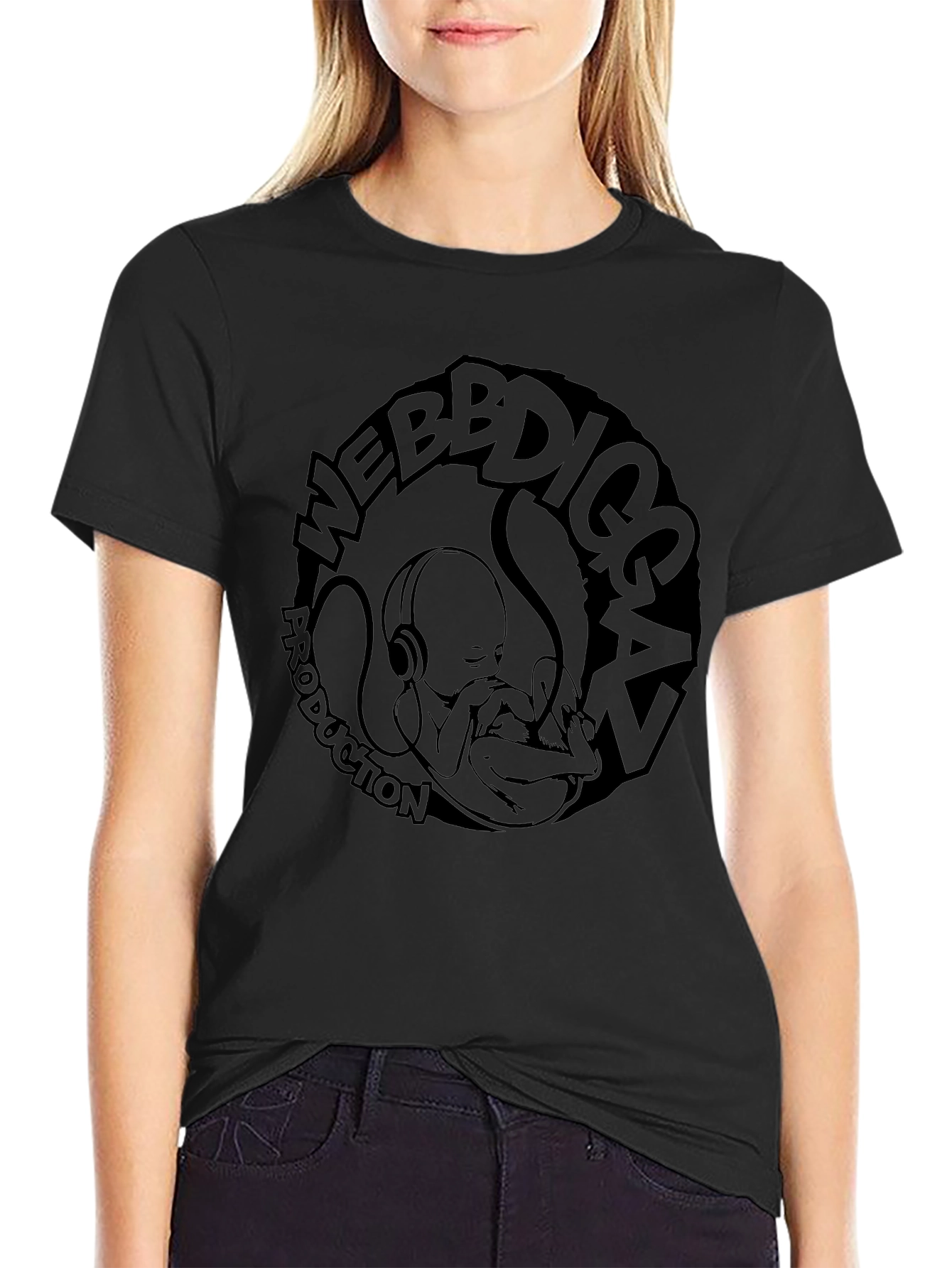 Webb Diggaz Production Black Graphic Tee