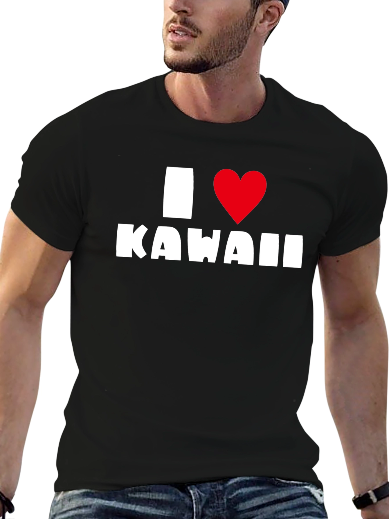 I Love Kawaii Black T-Shirt - Graphic Tee