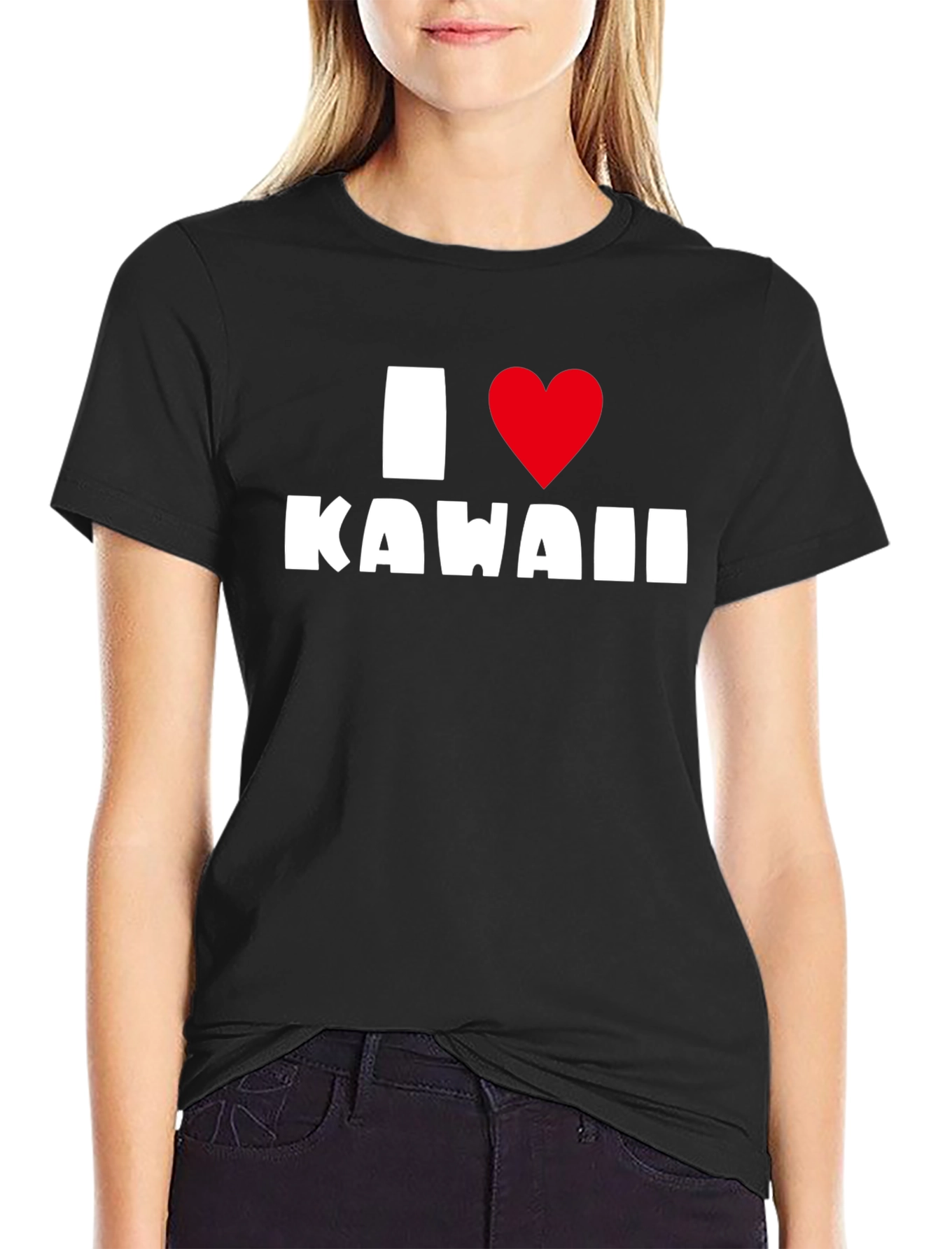I Love Kawaii Black T-Shirt - Graphic Tee