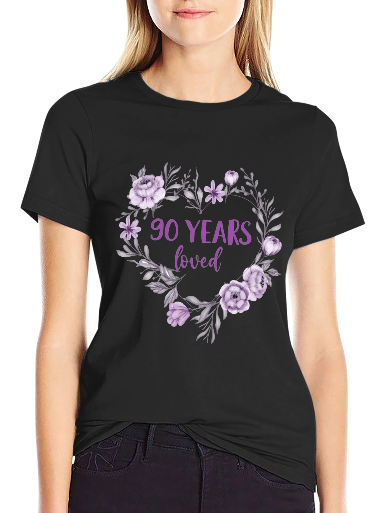 90 Years Loved Floral T-Shirt