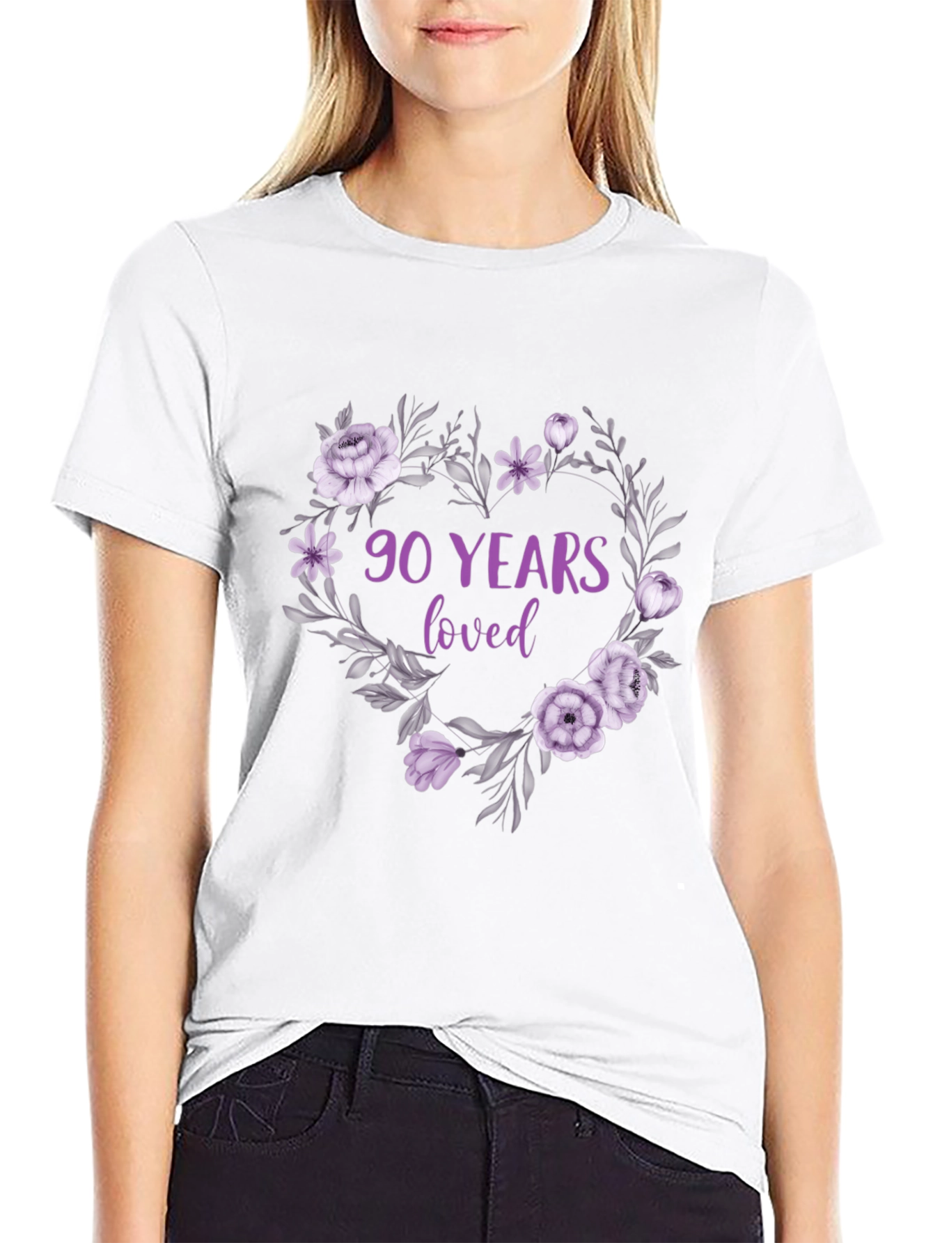 90 Years Loved Floral T-Shirt