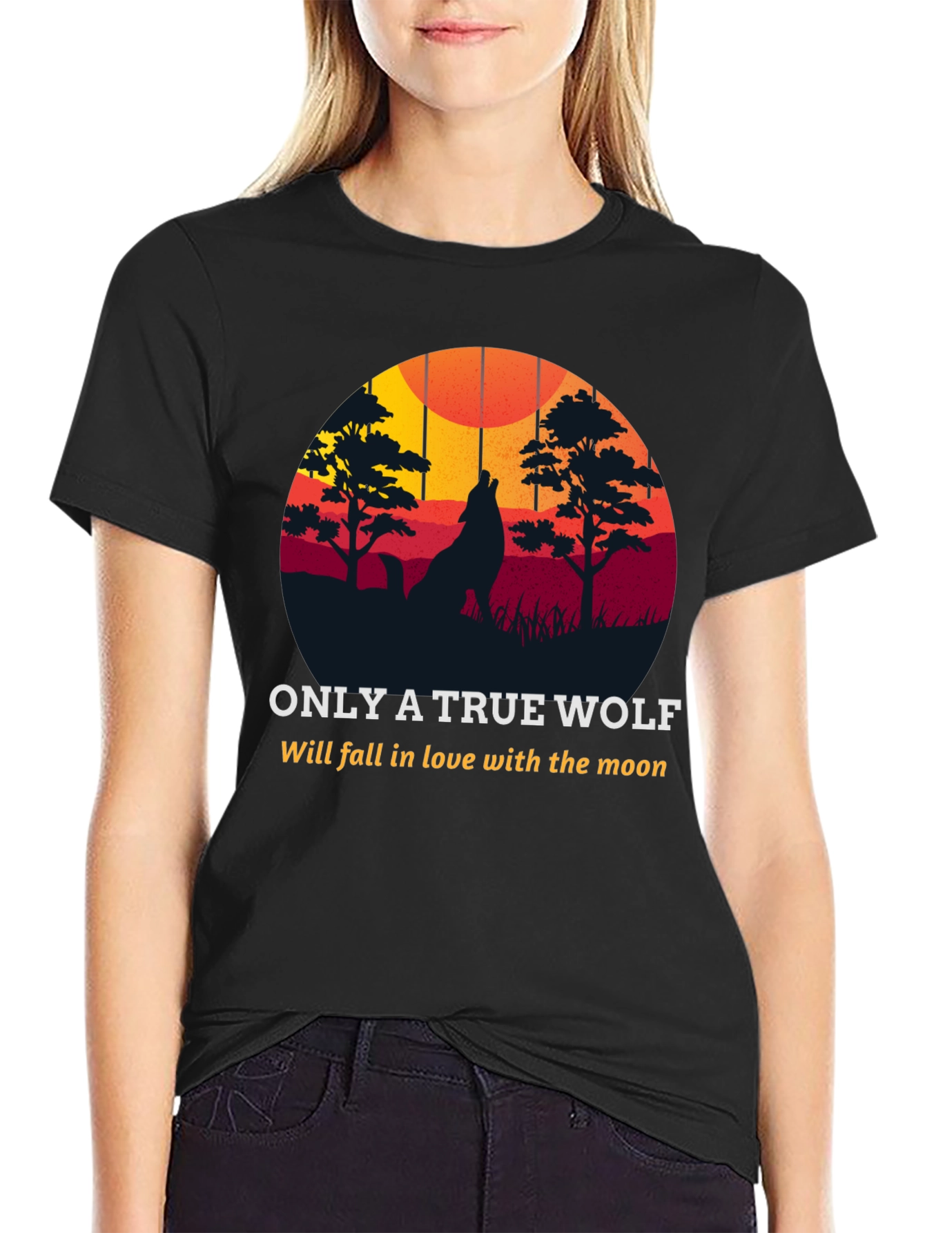 True Wolf Moon Lover Graphic Tee