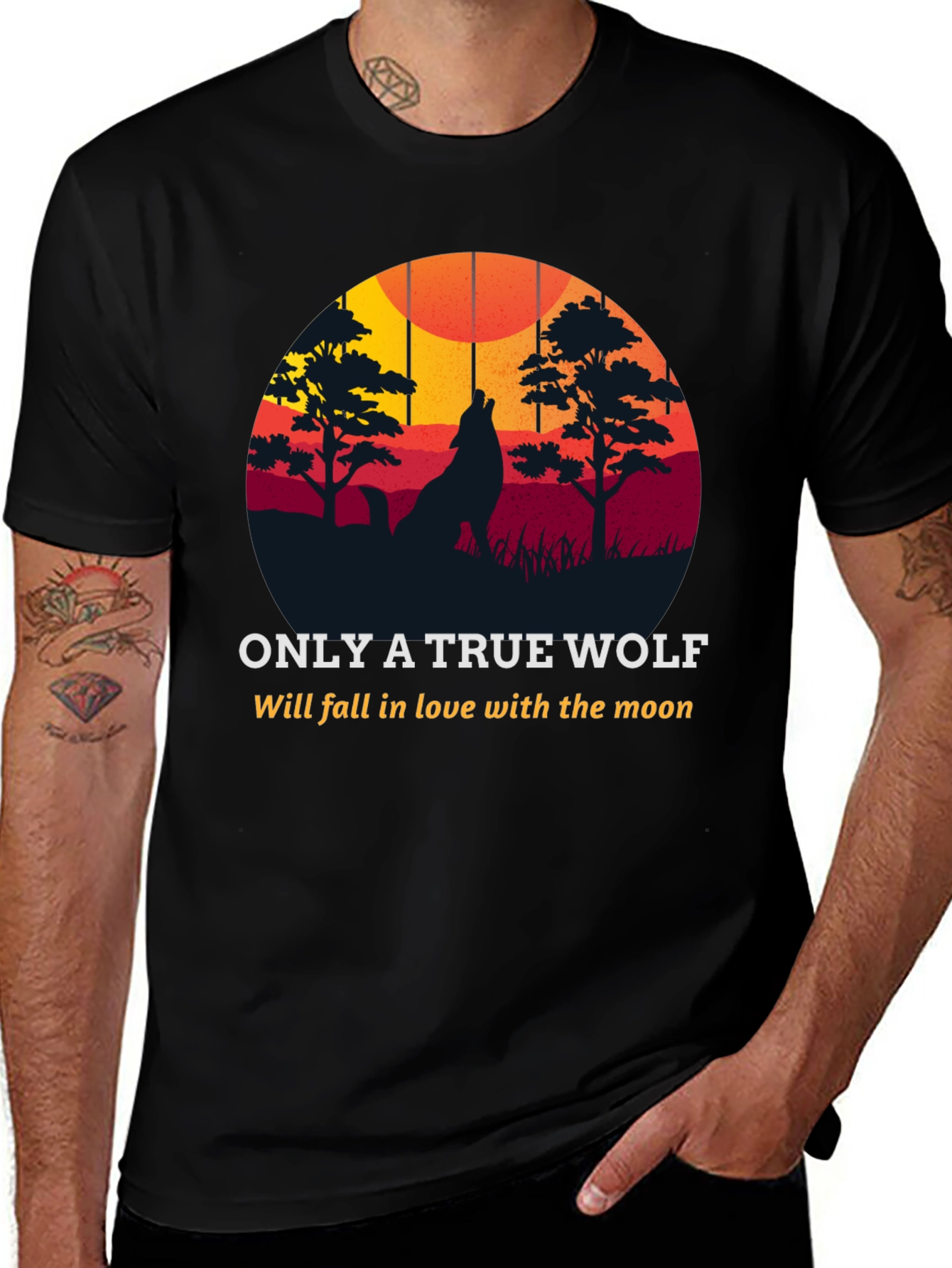 True Wolf Moon Lover Graphic Tee