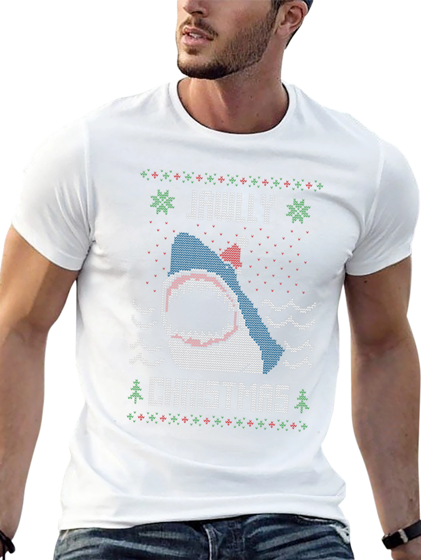 Jawlly Christmas Shark Ugly Sweater T-Shirt