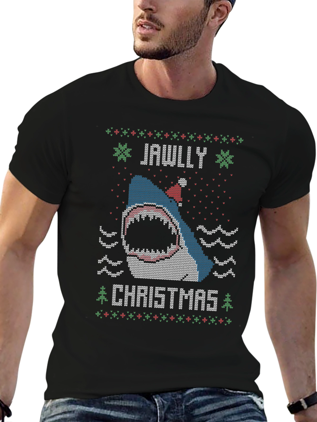 Jawlly Christmas Shark Ugly Sweater T-Shirt