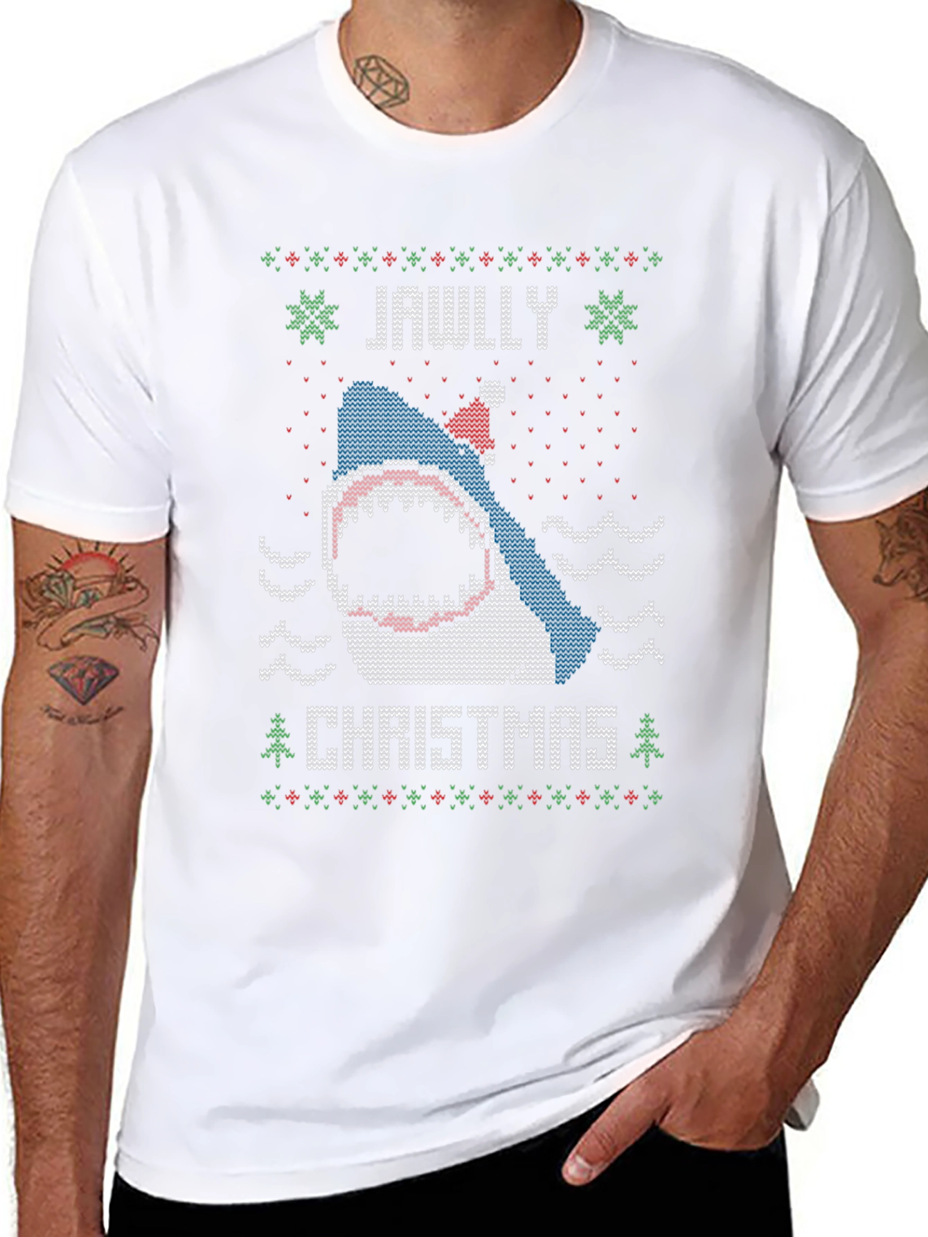 Jawlly Christmas Shark Ugly Sweater T-Shirt