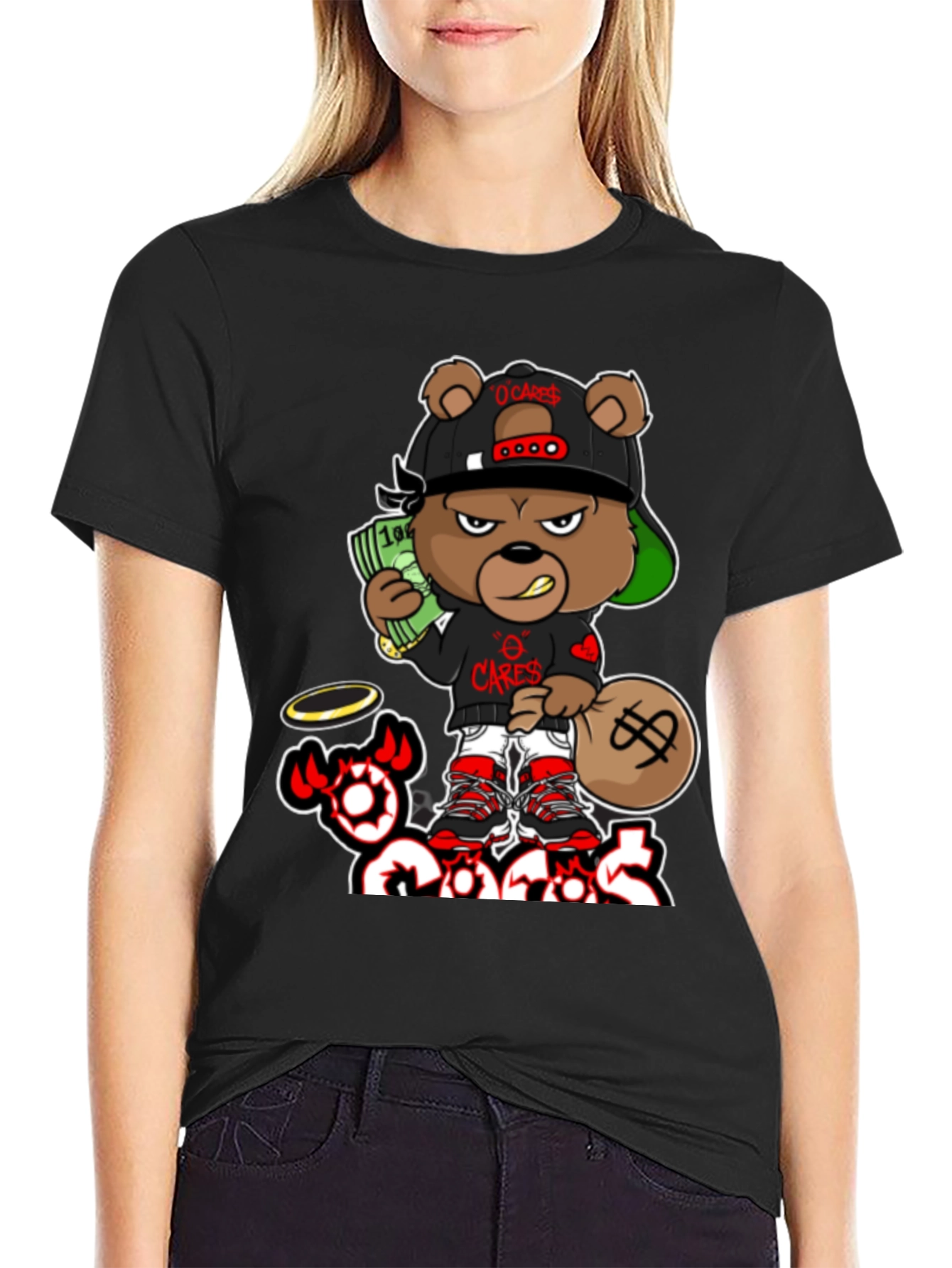 Gangster Bear Graphic T-Shirt