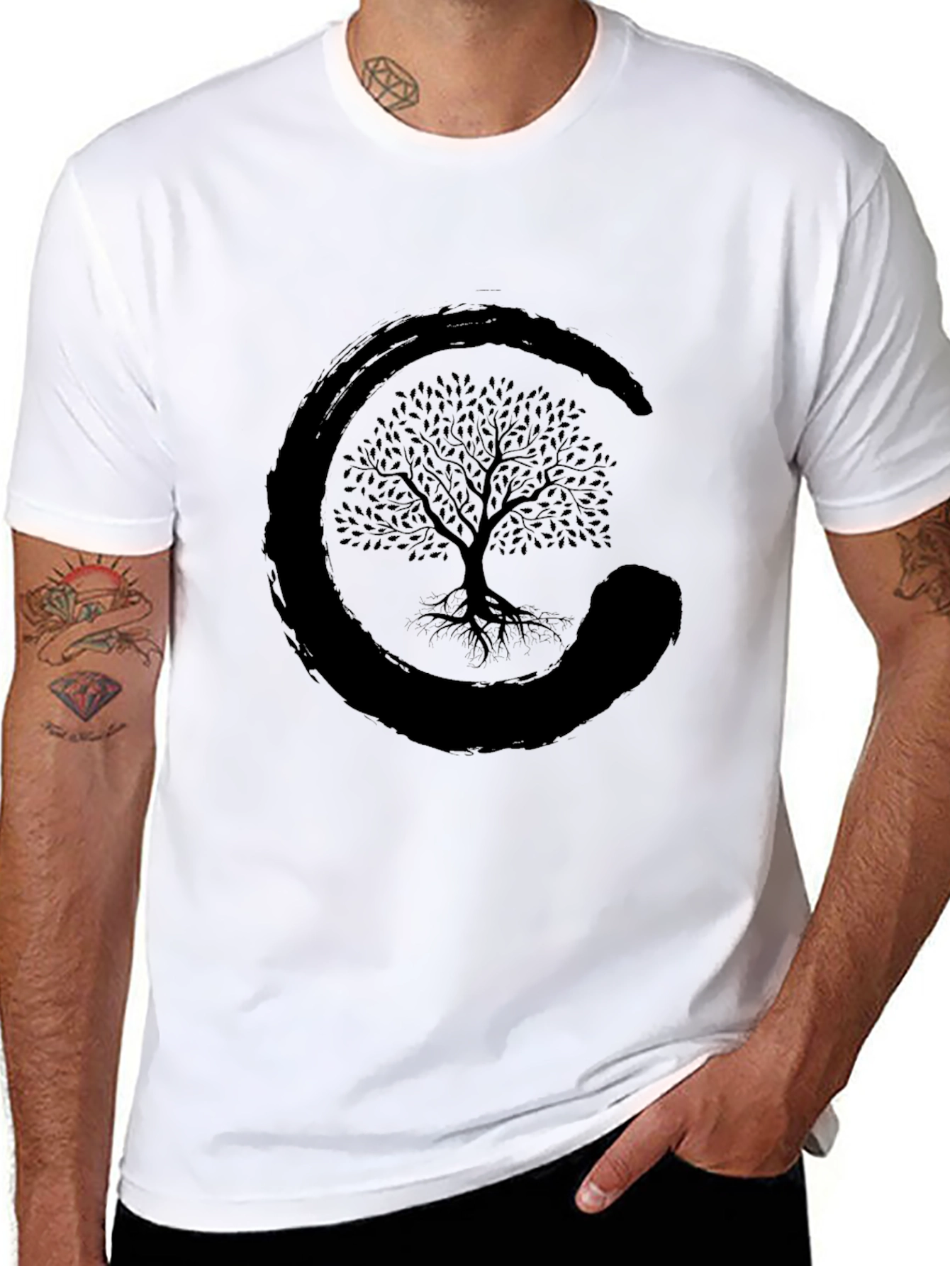 Zen Tree Graphic Tee -  Unisex Black T-Shirt