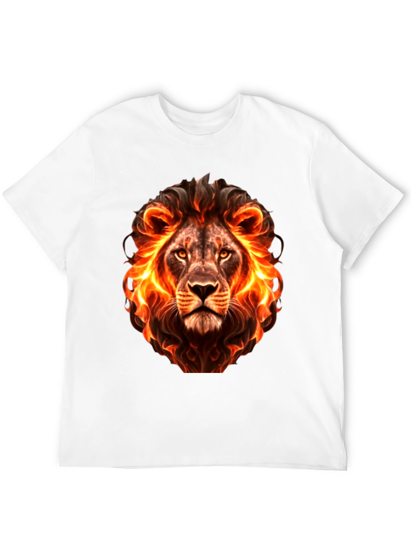 Fiery Lion Graphic Black T-Shirt