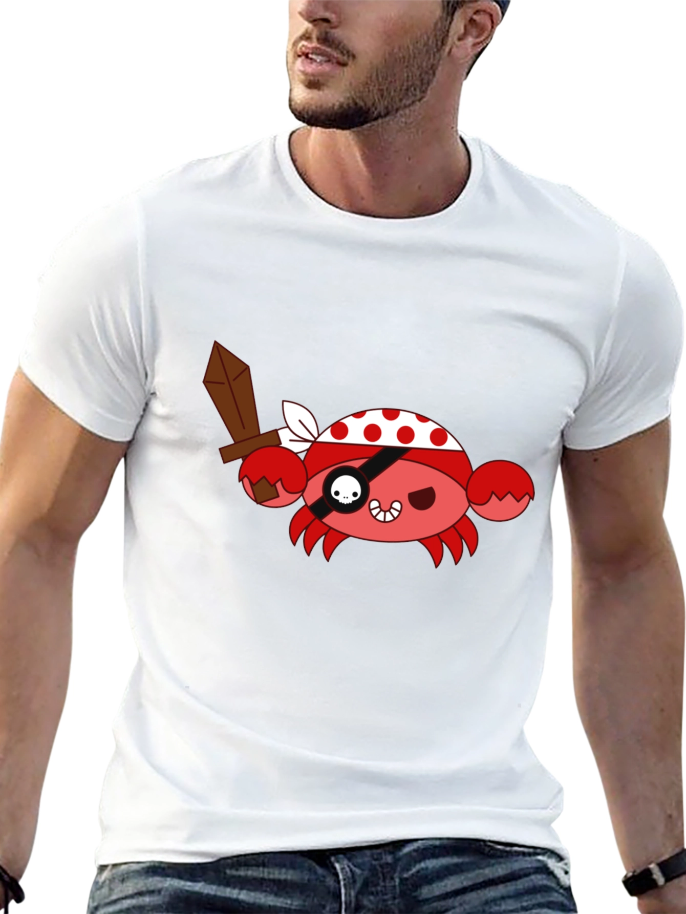 Crabby Pirate T-Shirt - Fun Cartoon Graphic Tee
