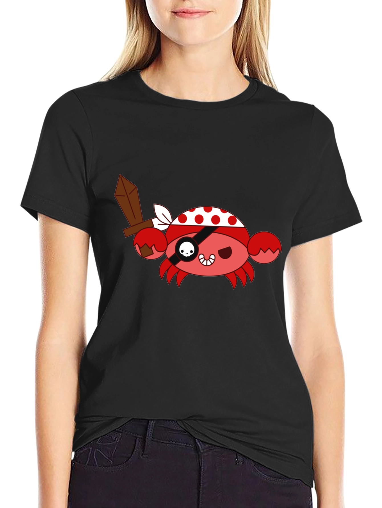 Crabby Pirate T-Shirt - Fun Cartoon Graphic Tee