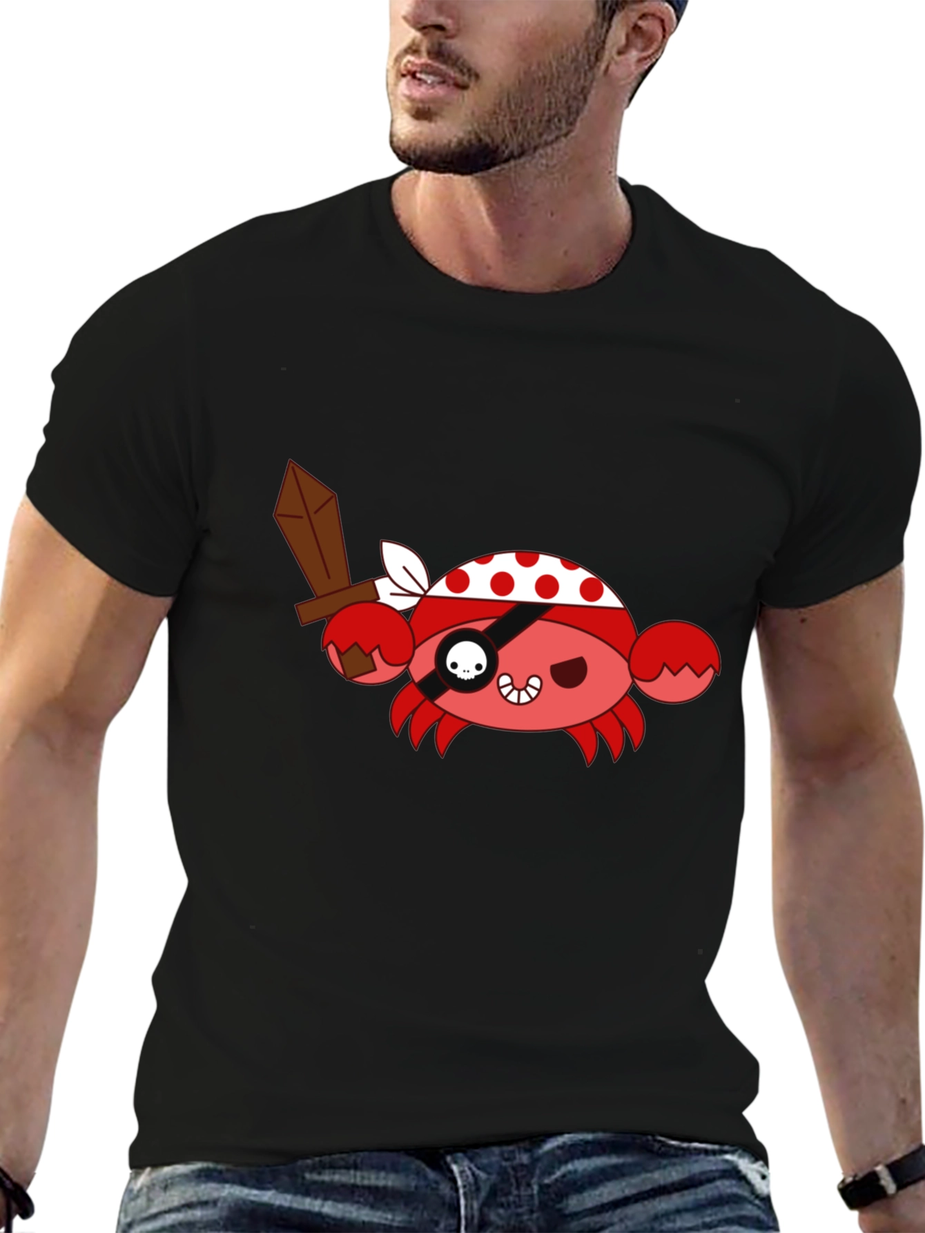 Crabby Pirate T-Shirt - Fun Cartoon Graphic Tee