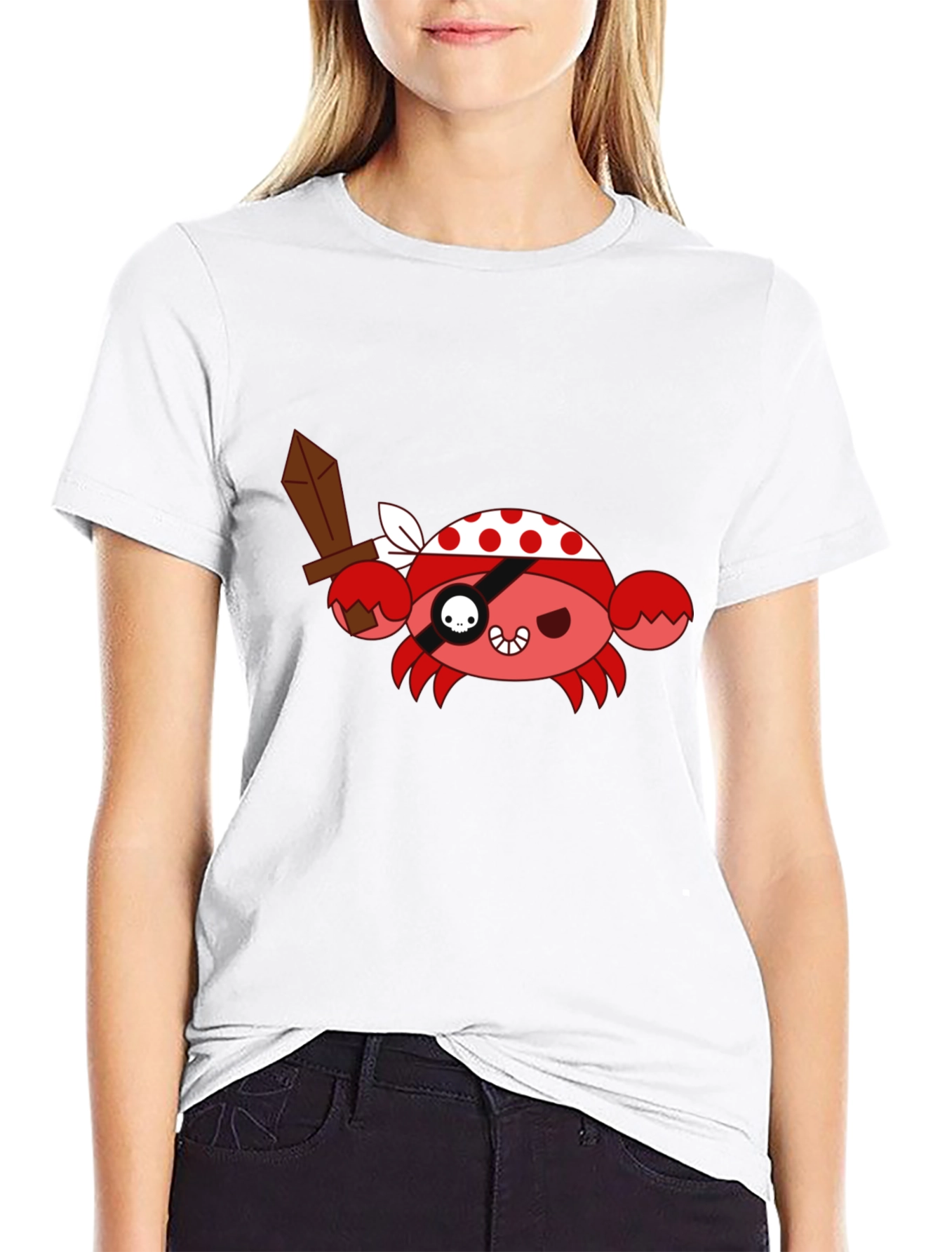 Crabby Pirate T-Shirt - Fun Cartoon Graphic Tee