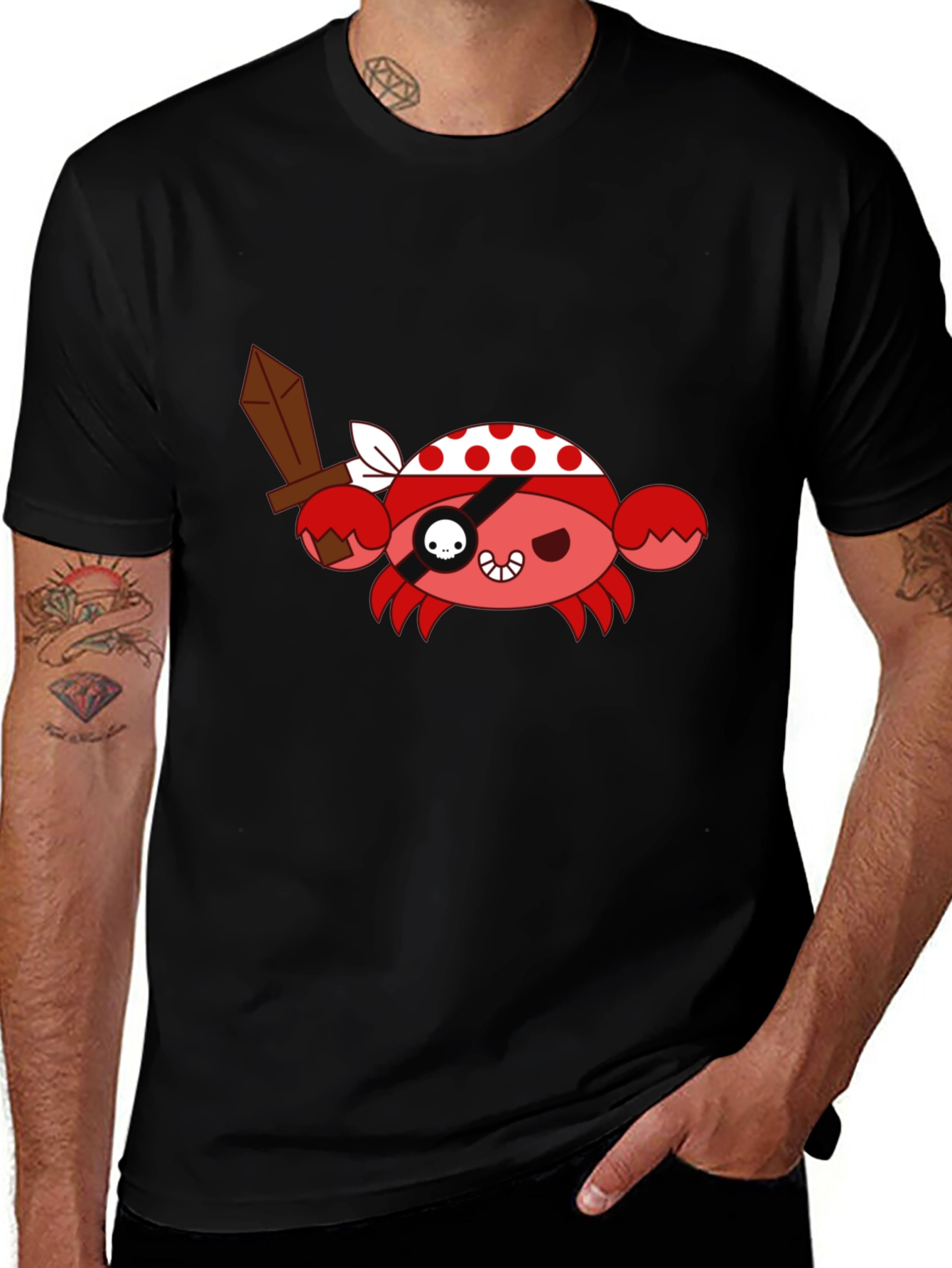 Crabby Pirate T-Shirt - Fun Cartoon Graphic Tee