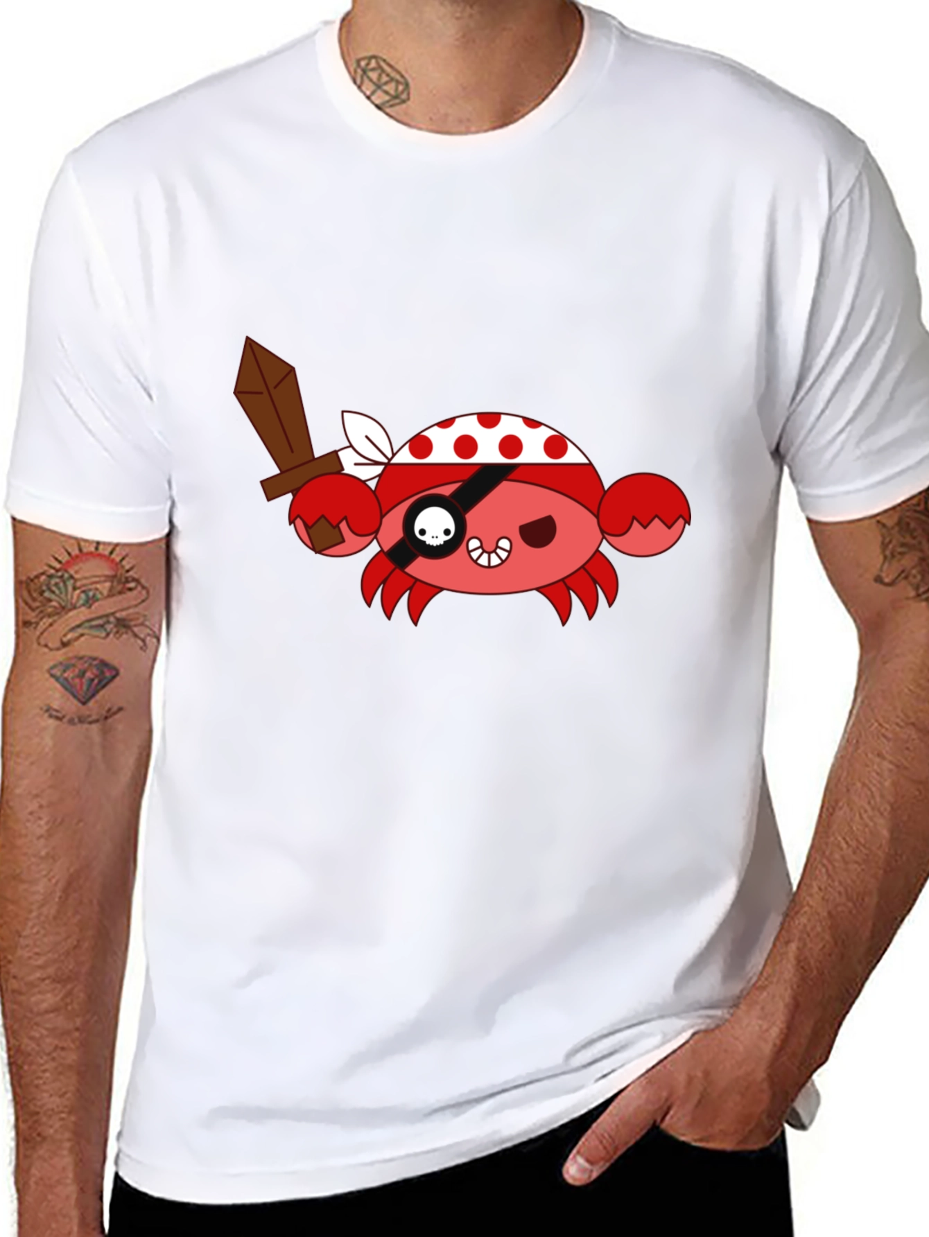 Crabby Pirate T-Shirt - Fun Cartoon Graphic Tee
