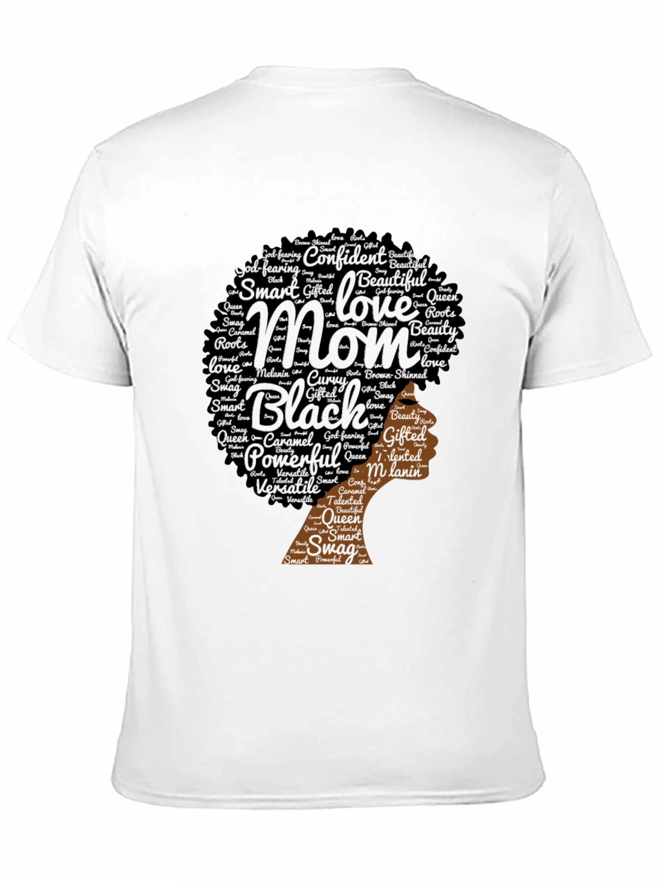 Black Mom T-Shirt - Afro Word Art