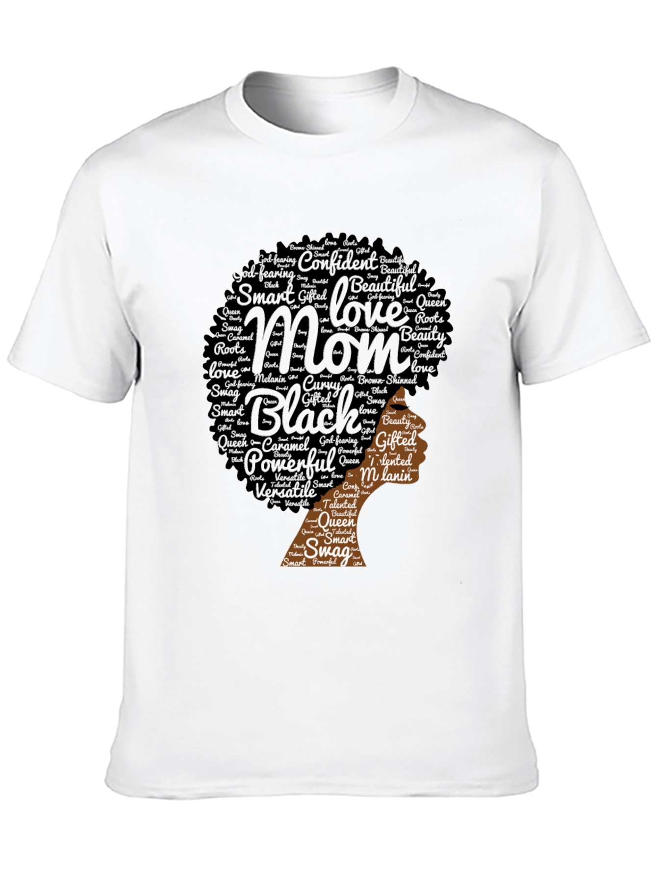 Black Mom T-Shirt - Afro Word Art