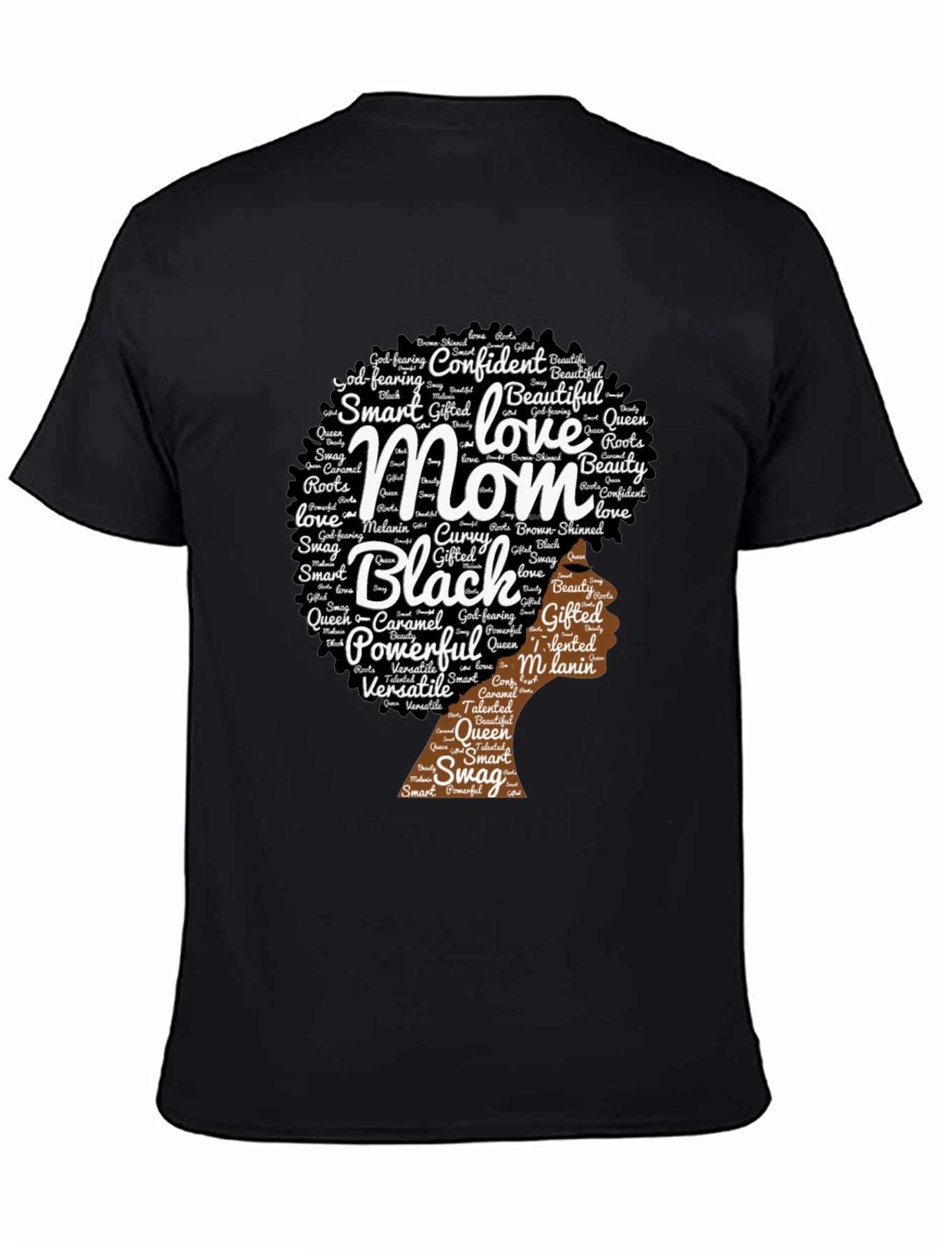 Black Mom T-Shirt - Afro Word Art