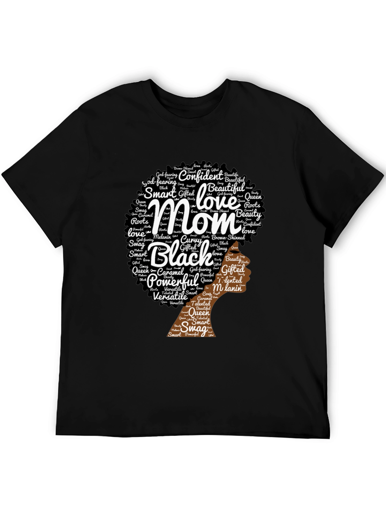 Black Mom T-Shirt - Afro Word Art