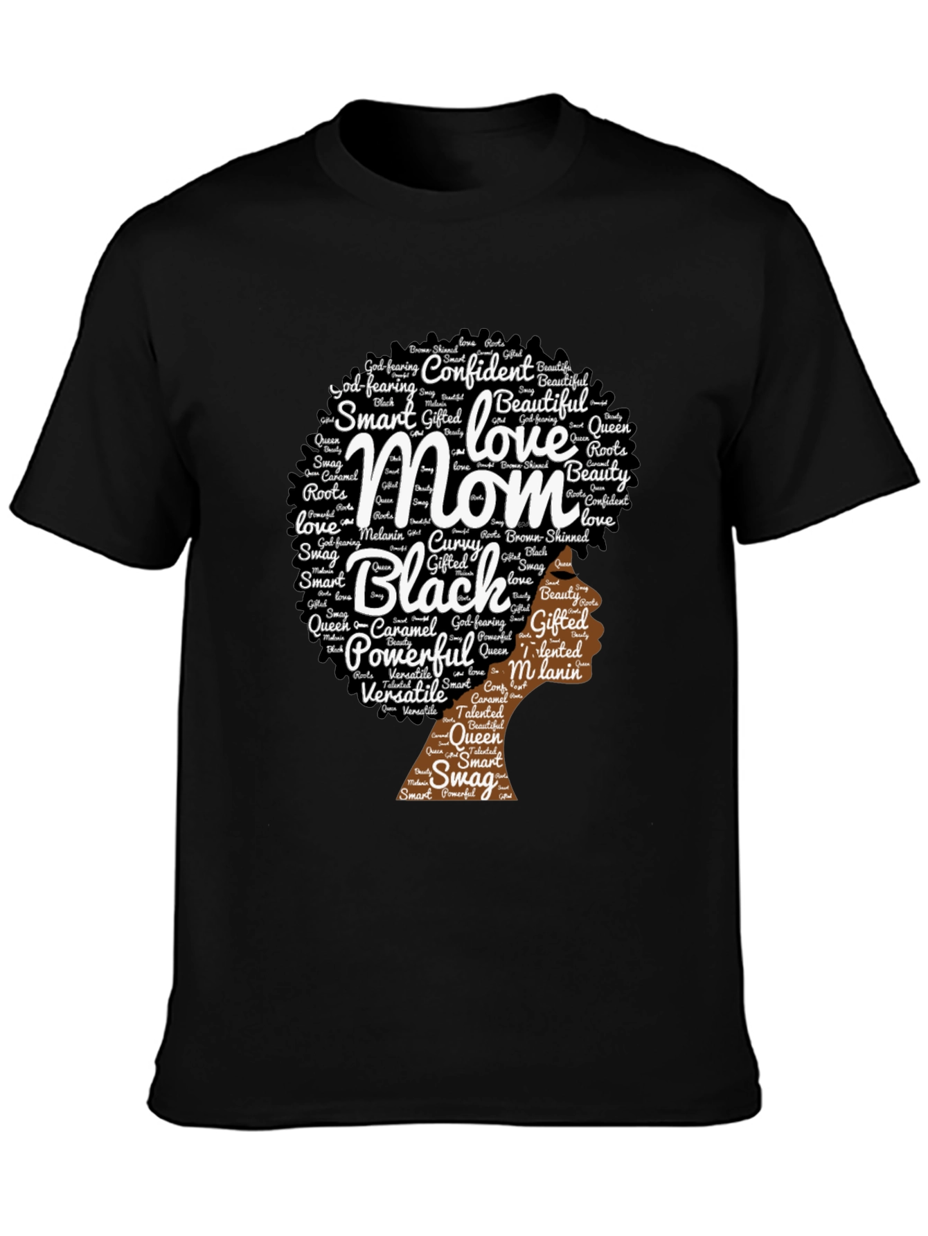 Black Mom T-Shirt - Afro Word Art