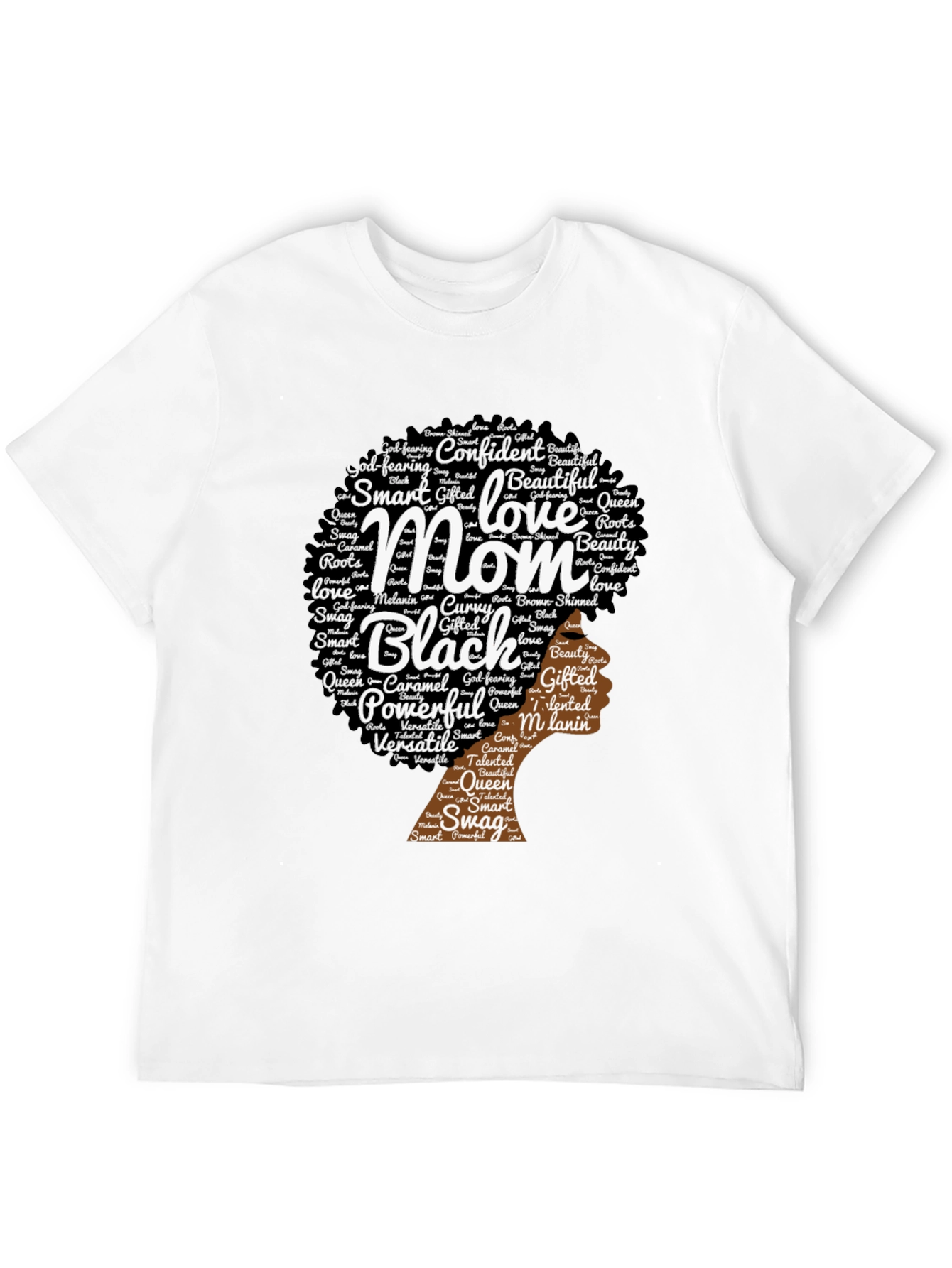 Black Mom T-Shirt - Afro Word Art