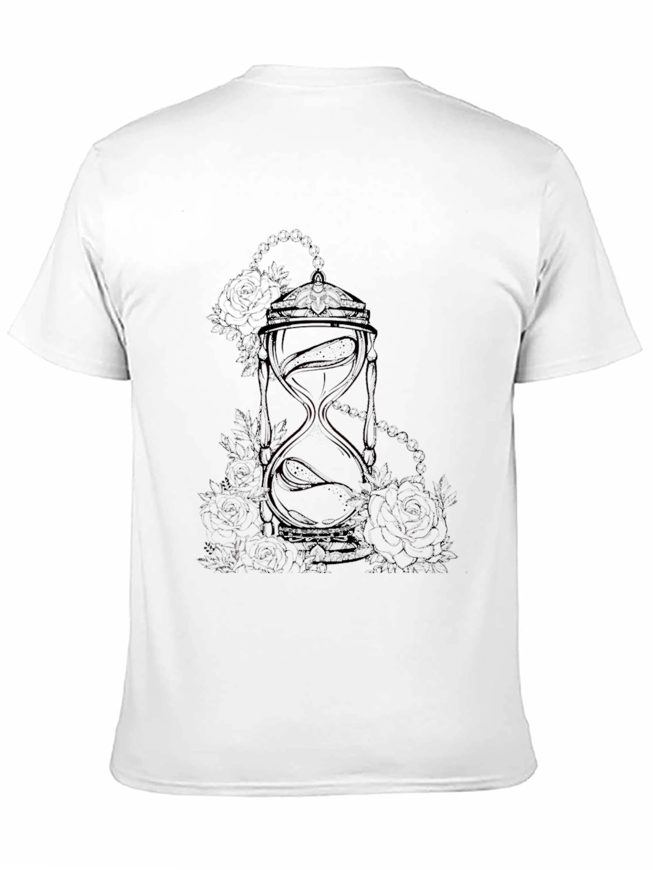 Hourglass Roses Graphic Print Black T-Shirt