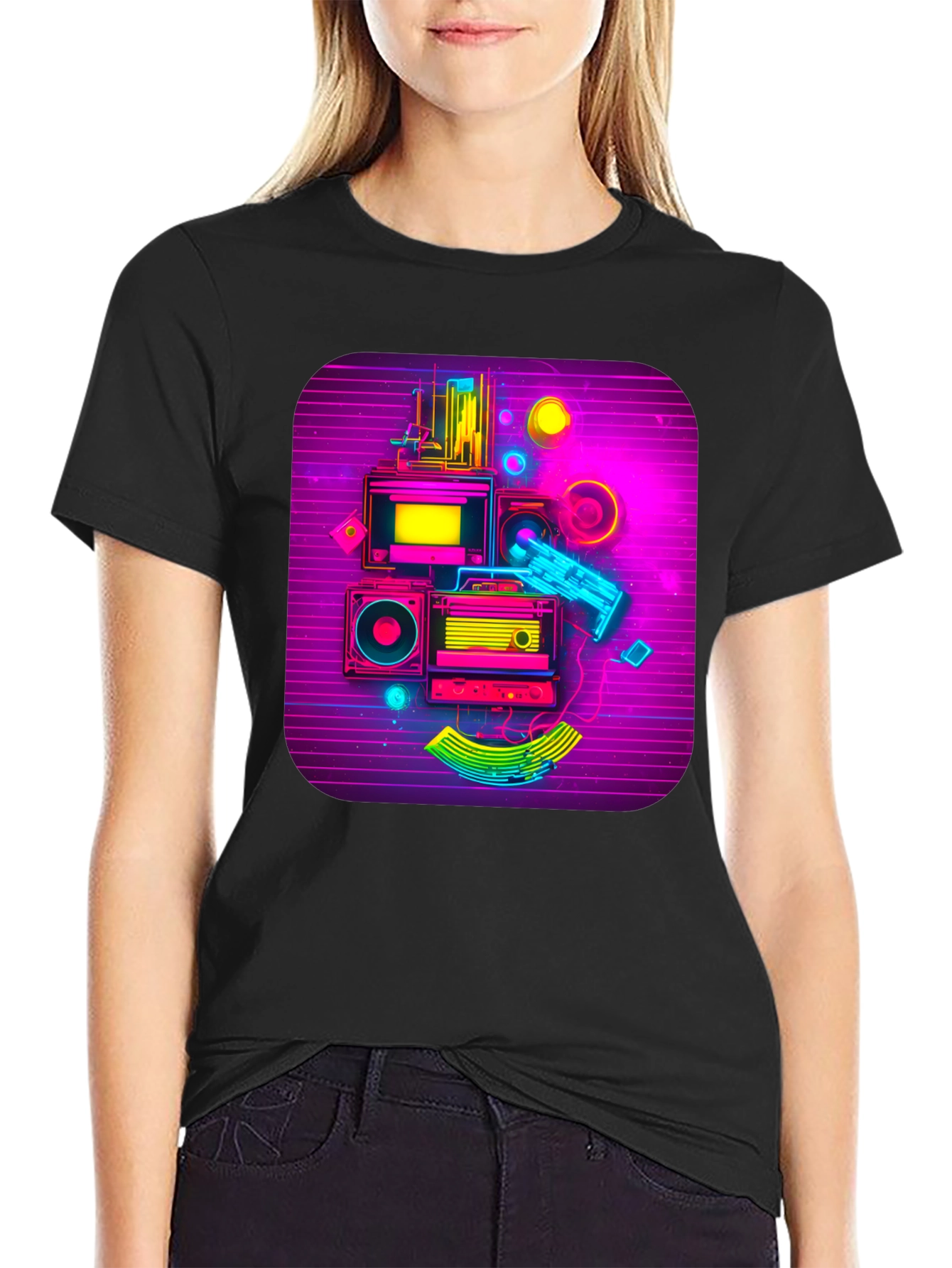 Retro Synthwave Music Graphic Tee