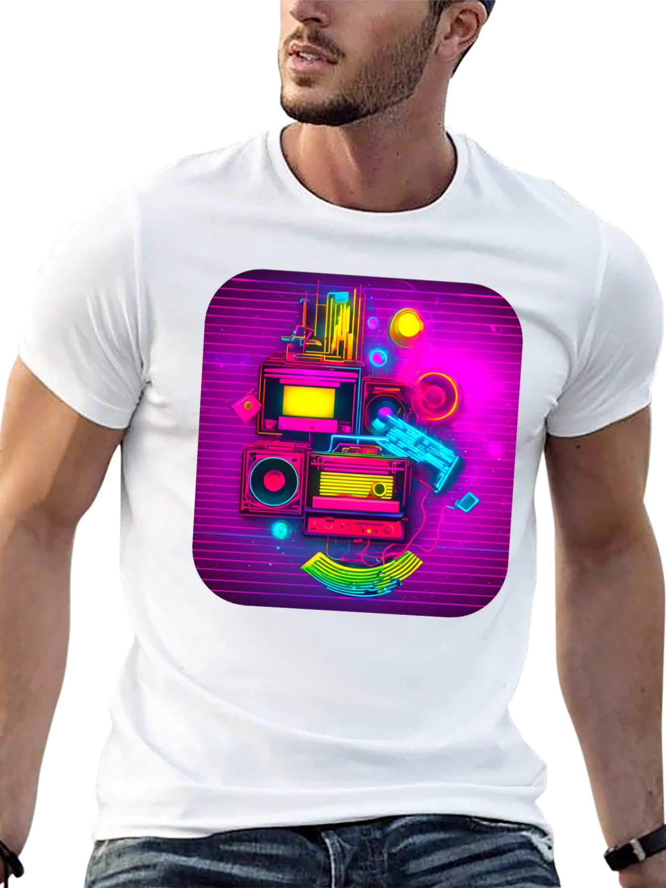 Retro Synthwave Music Graphic Tee