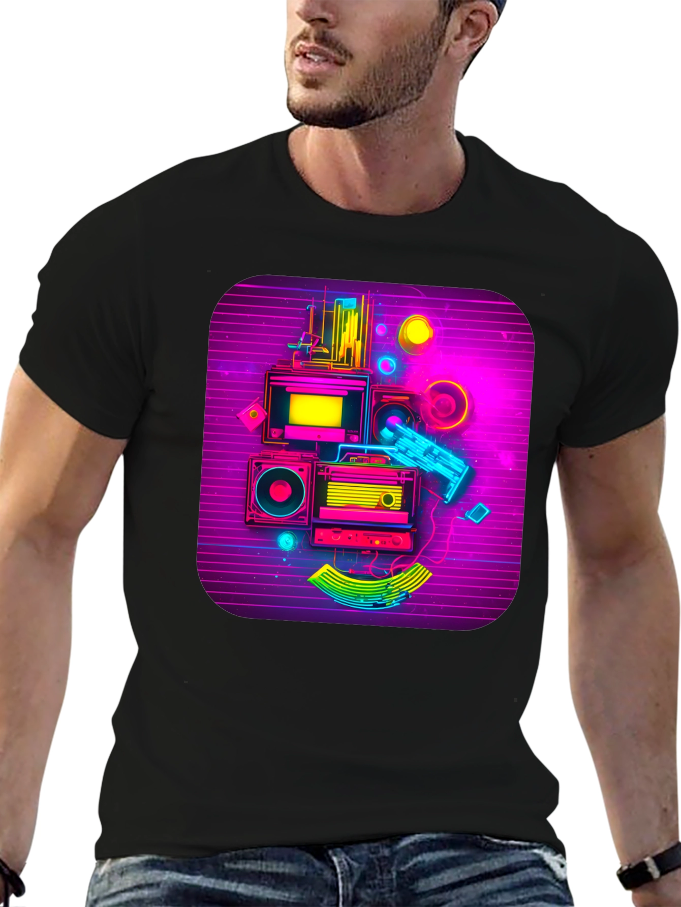 Retro Synthwave Music Graphic Tee