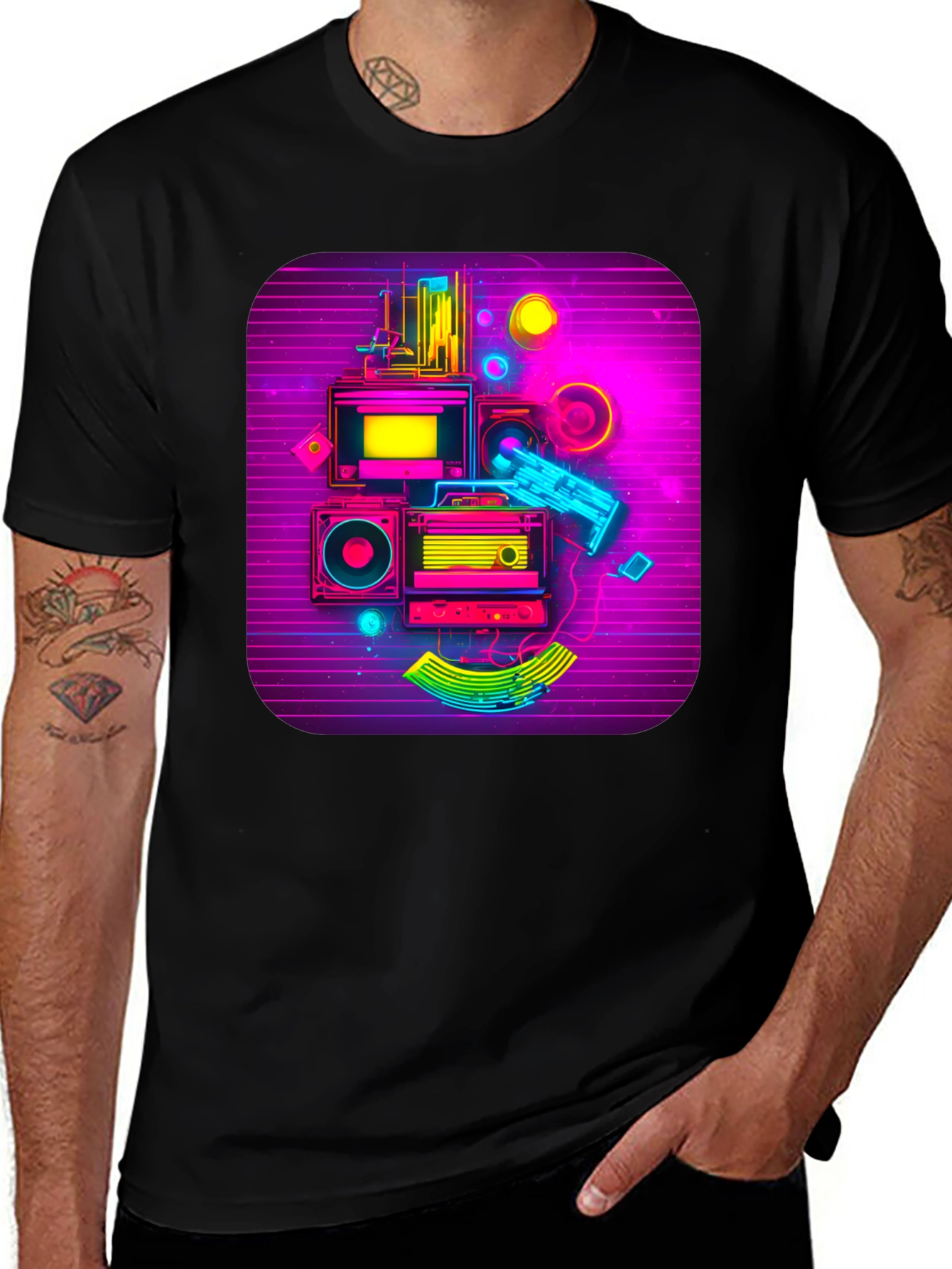 Retro Synthwave Music Graphic Tee