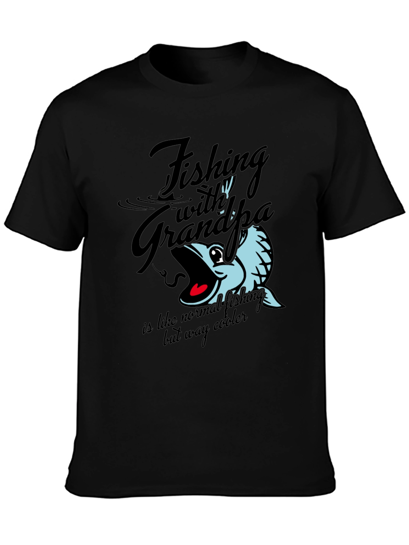 Fishing with Grandpa T-Shirt - Black