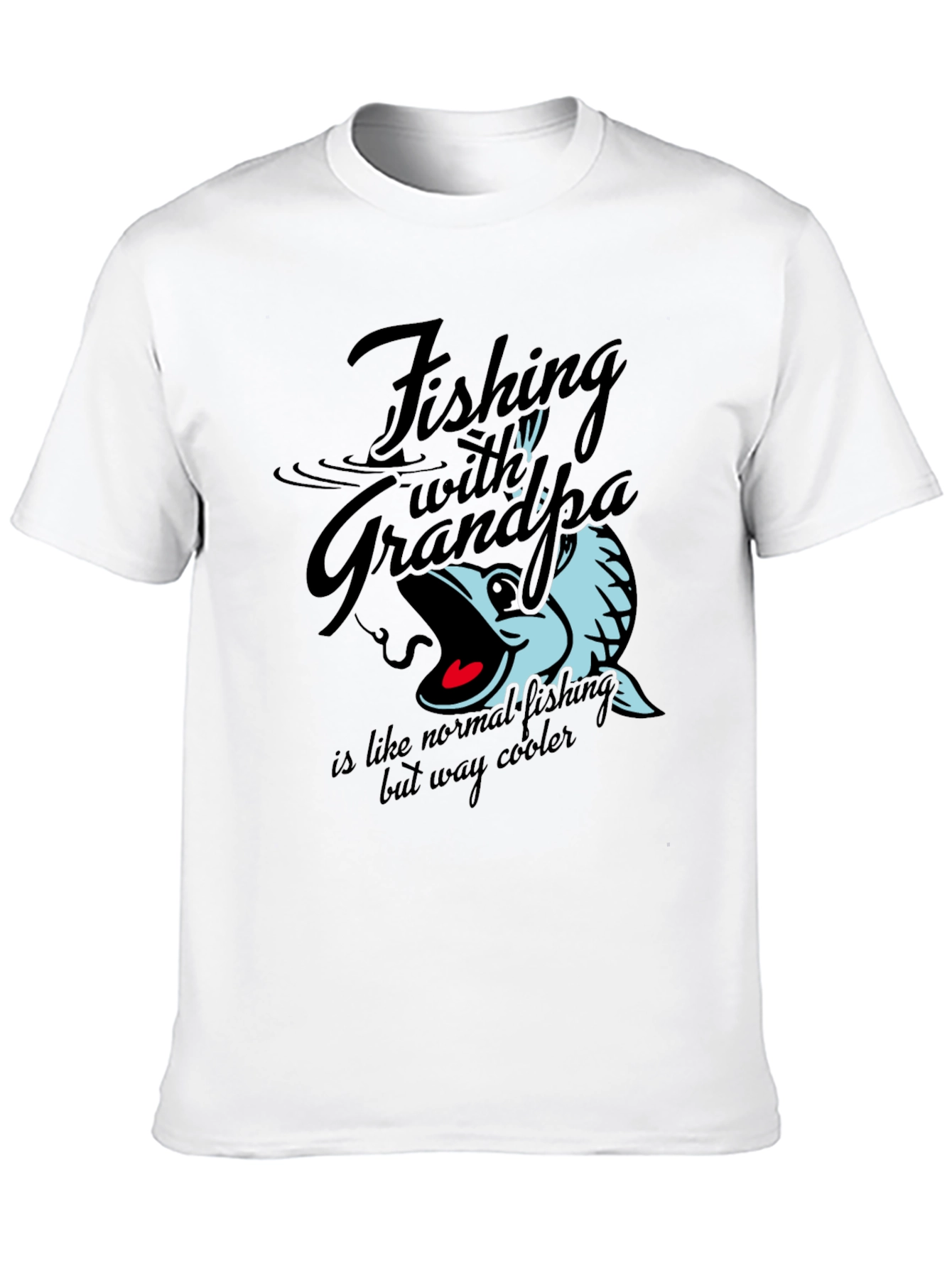 Fishing with Grandpa T-Shirt - Black