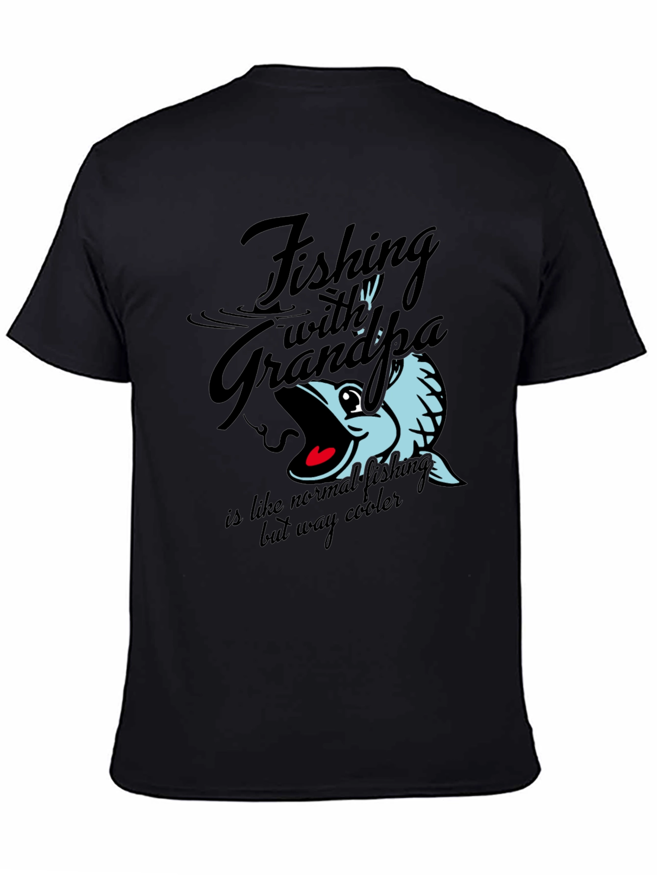 Fishing with Grandpa T-Shirt - Black