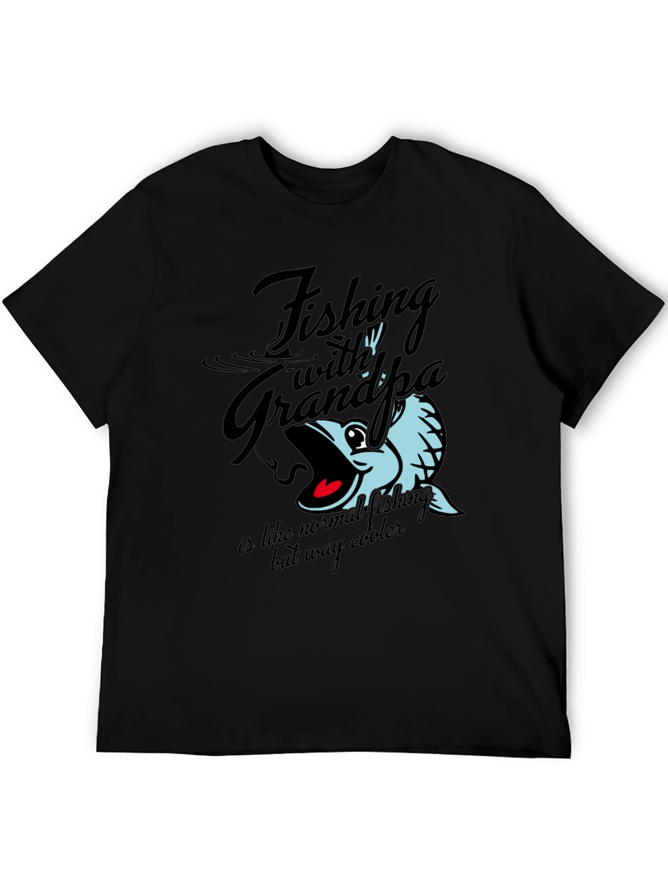 Fishing with Grandpa T-Shirt - Black