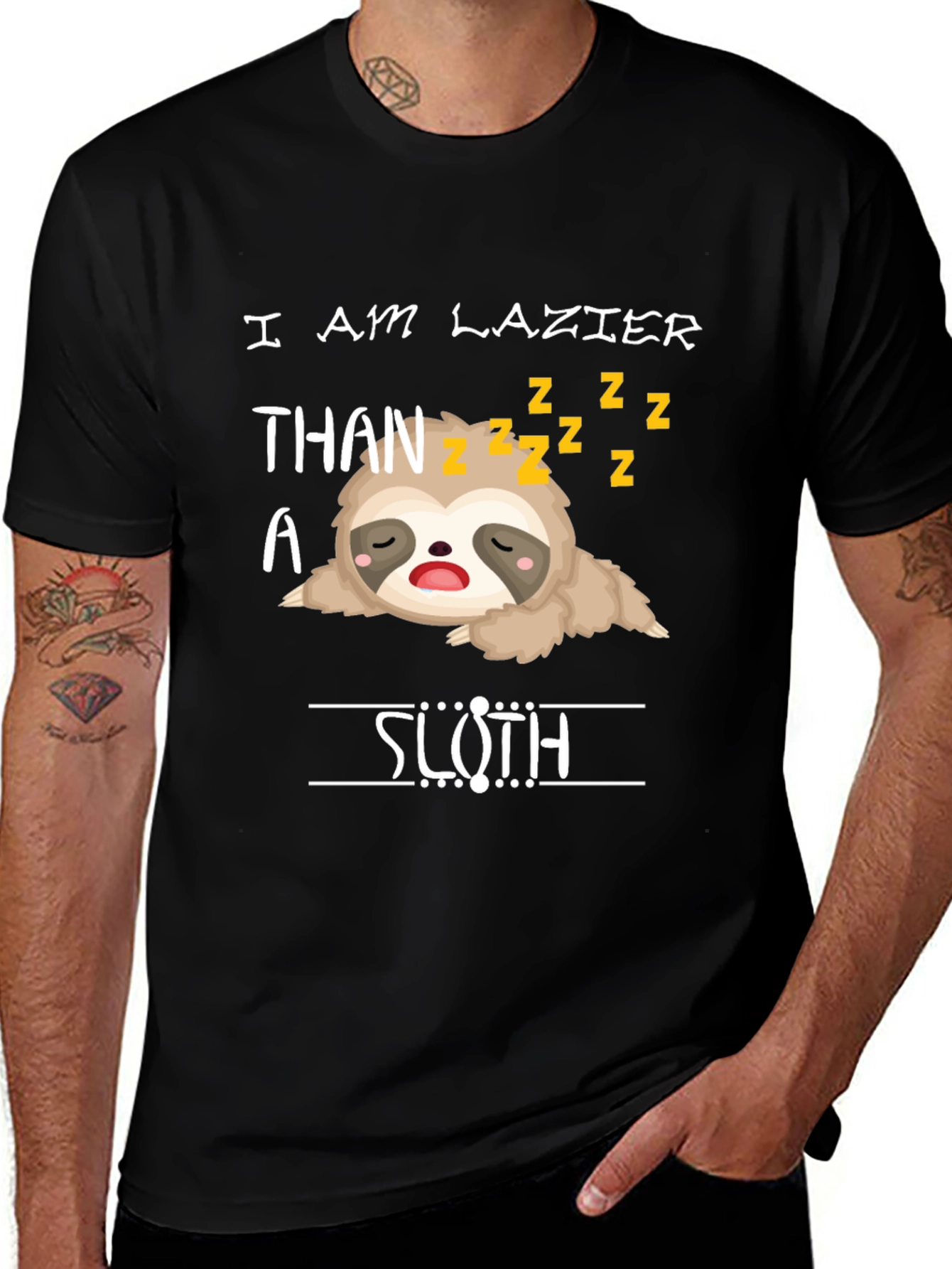 Lazy Sloth Graphic T-Shirt