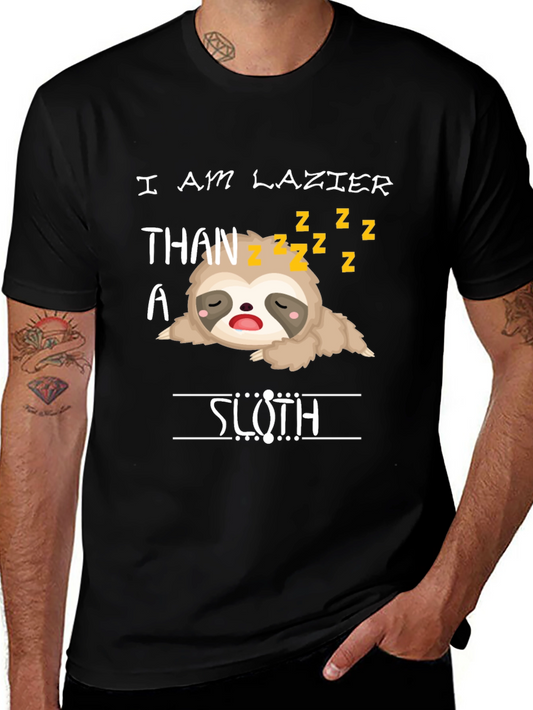 Lazy Sloth Graphic T-Shirt