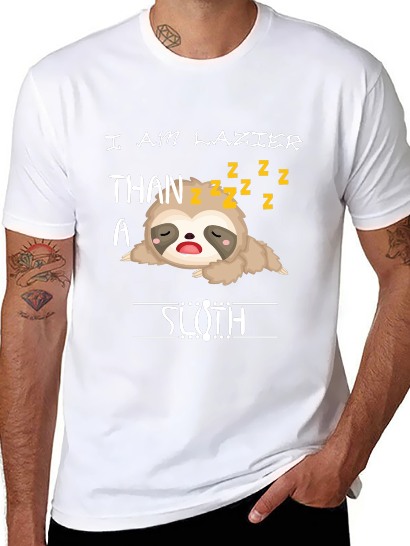 Lazy Sloth Graphic T-Shirt