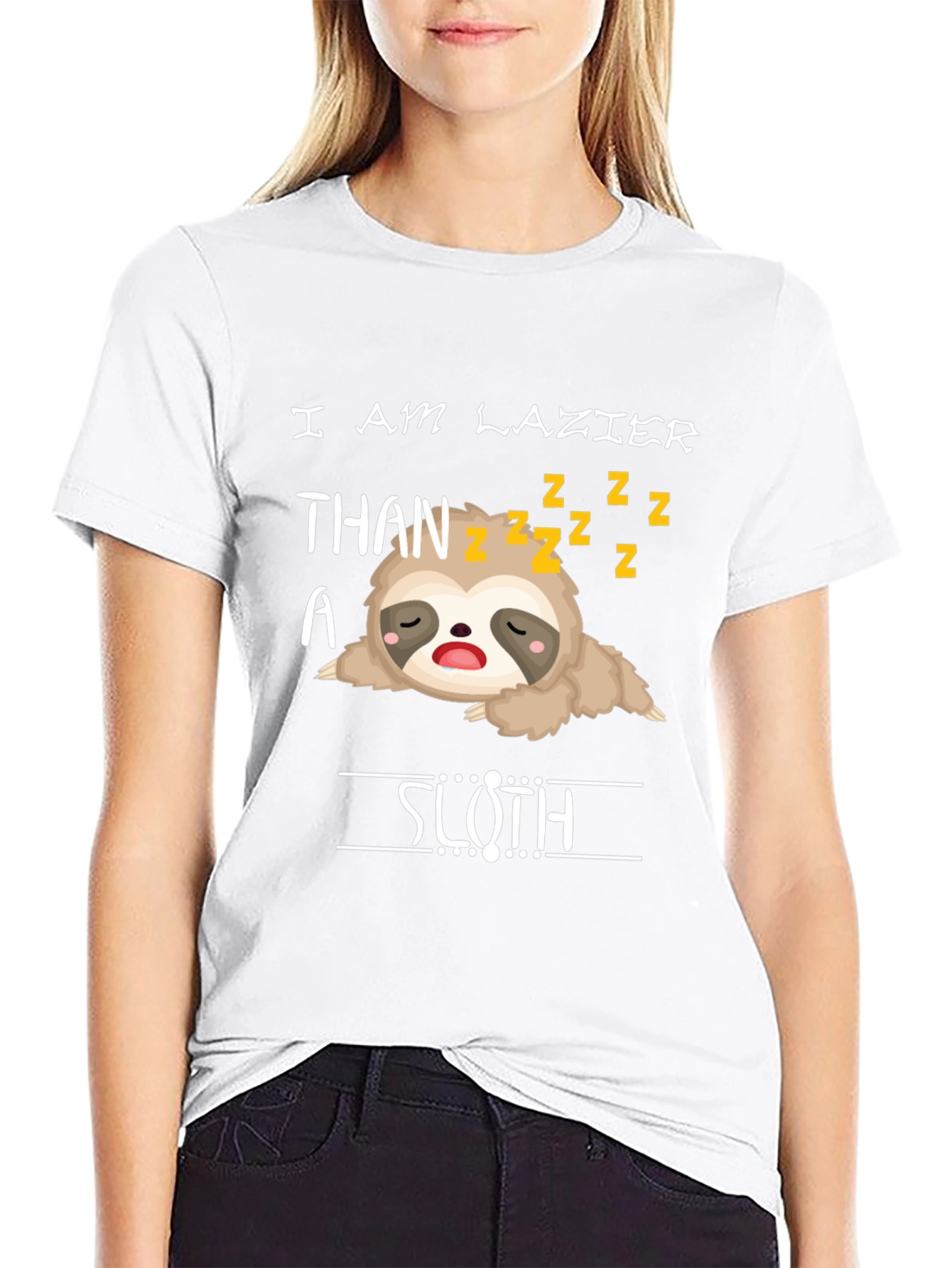 Lazy Sloth Graphic T-Shirt