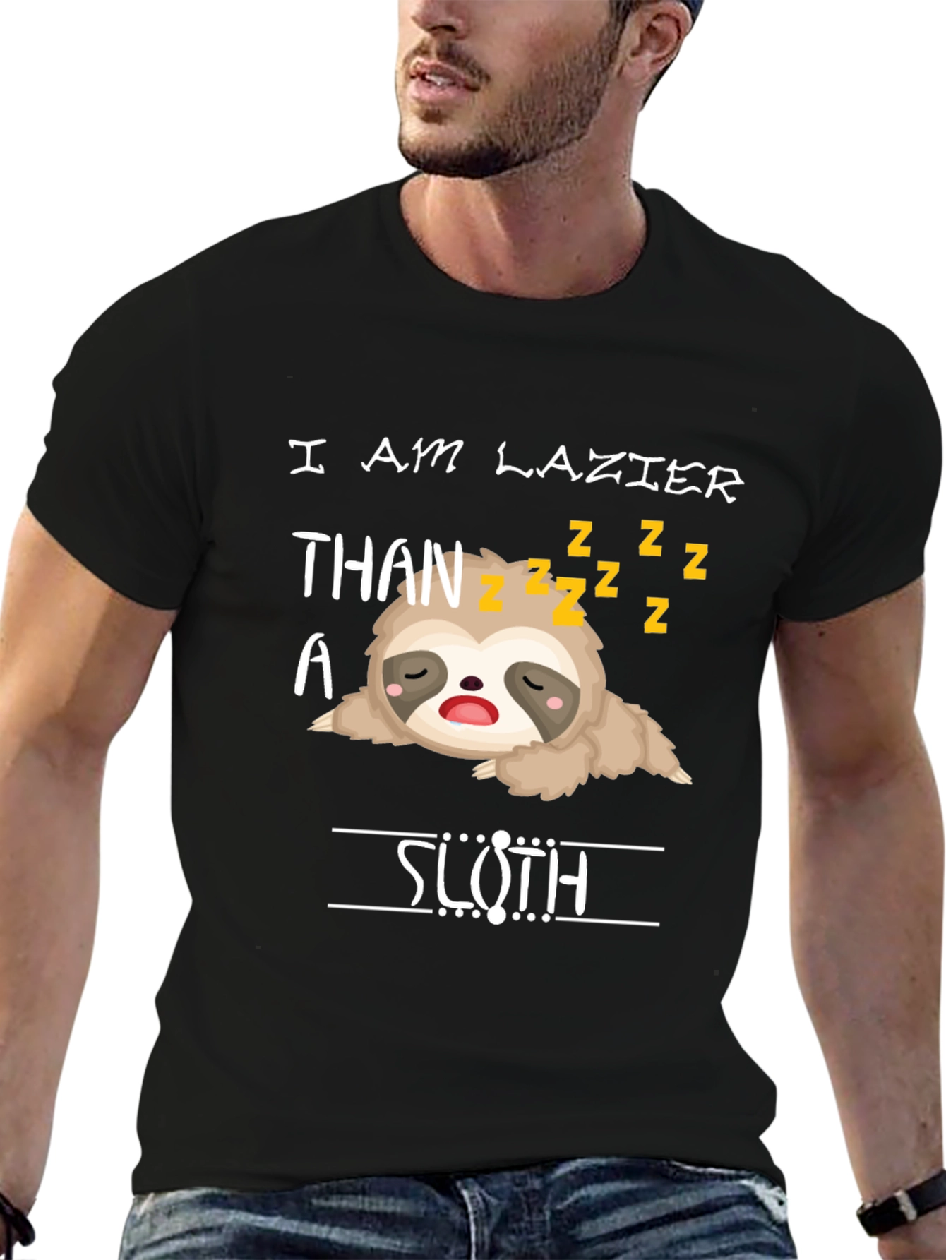 Lazy Sloth Graphic T-Shirt
